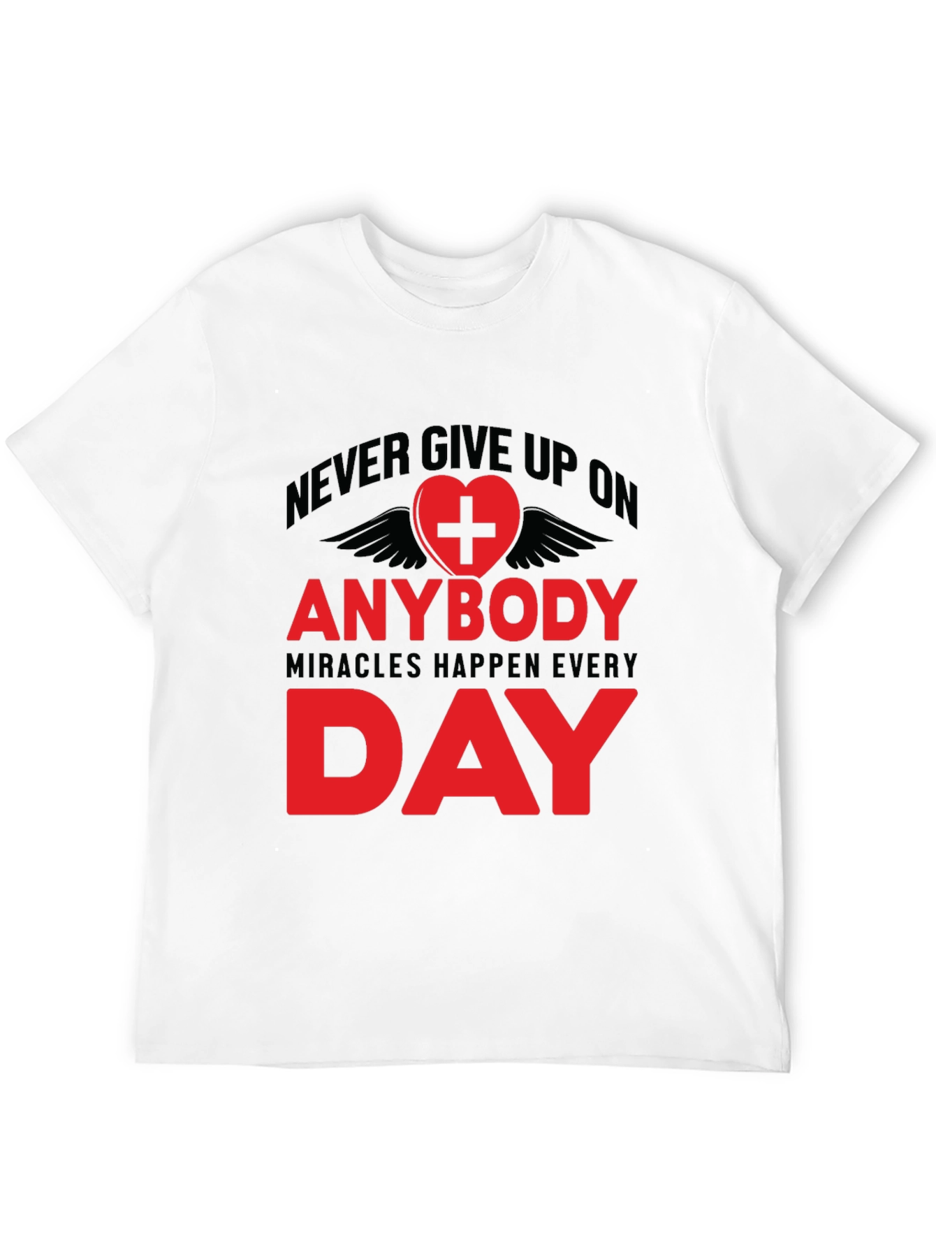 Never Give Up Inspirational Graphic Tee