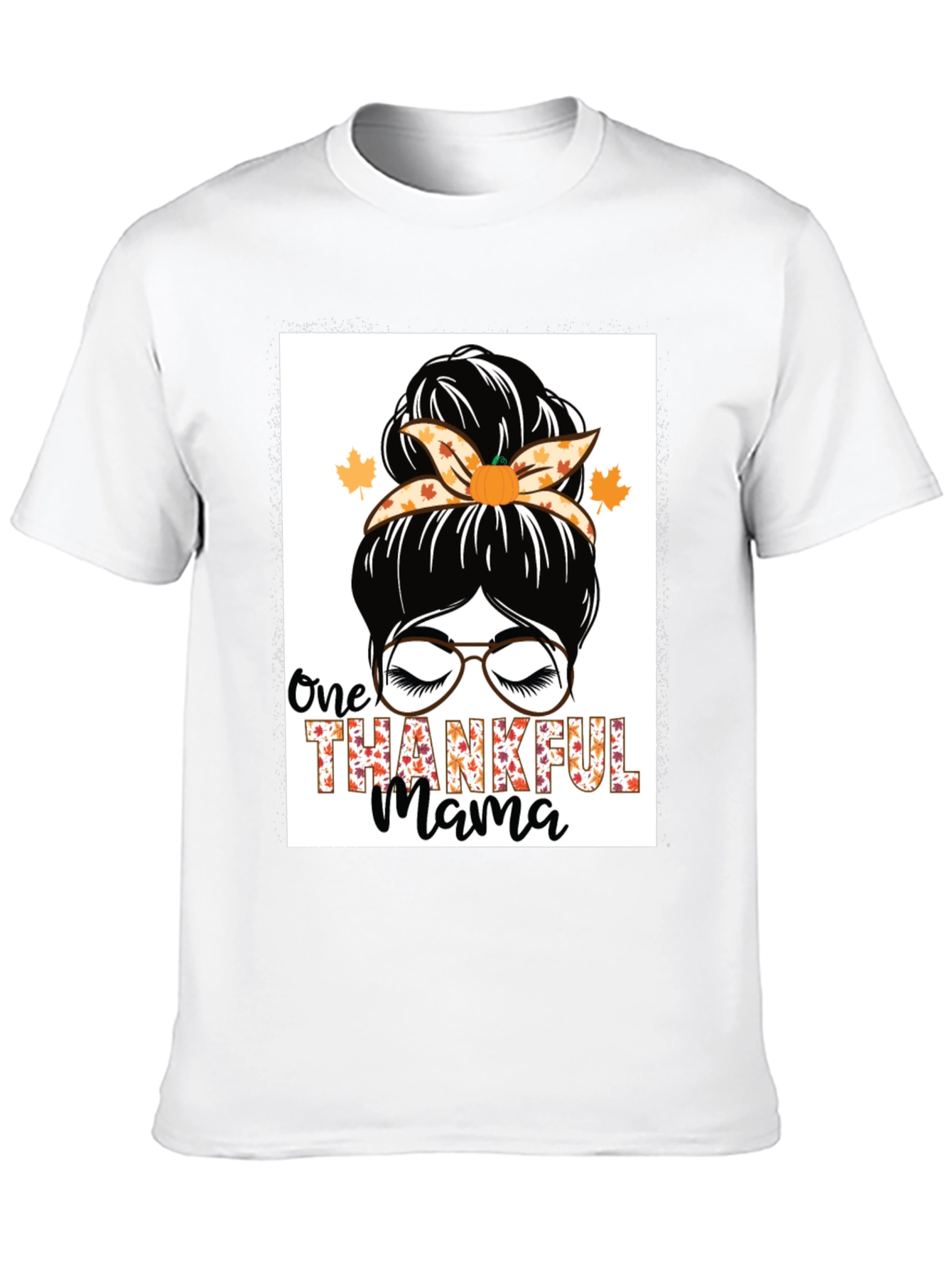 One Thankful Mama T-Shirt Fall Thanksgiving Tee