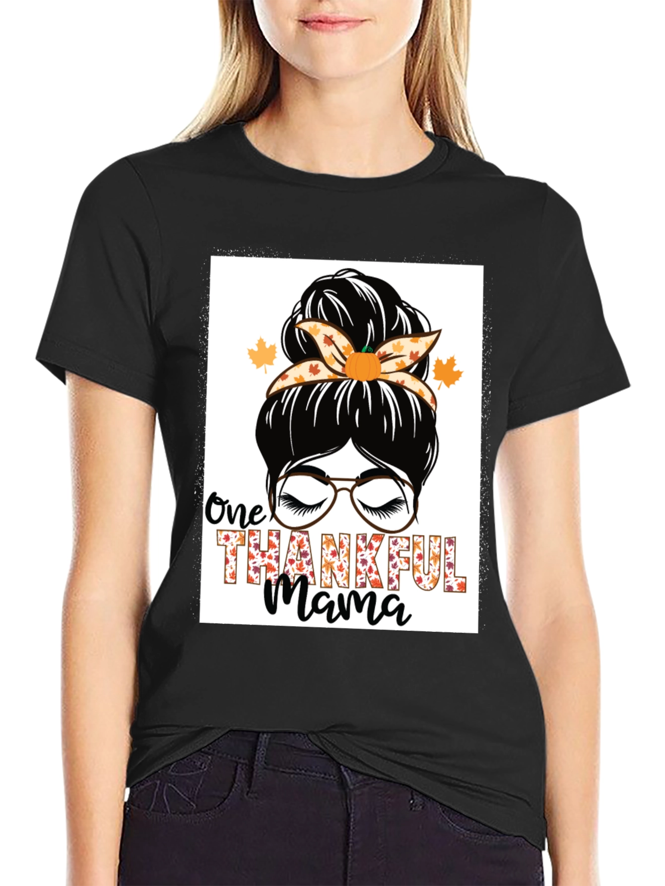 One Thankful Mama T-Shirt Fall Thanksgiving Tee