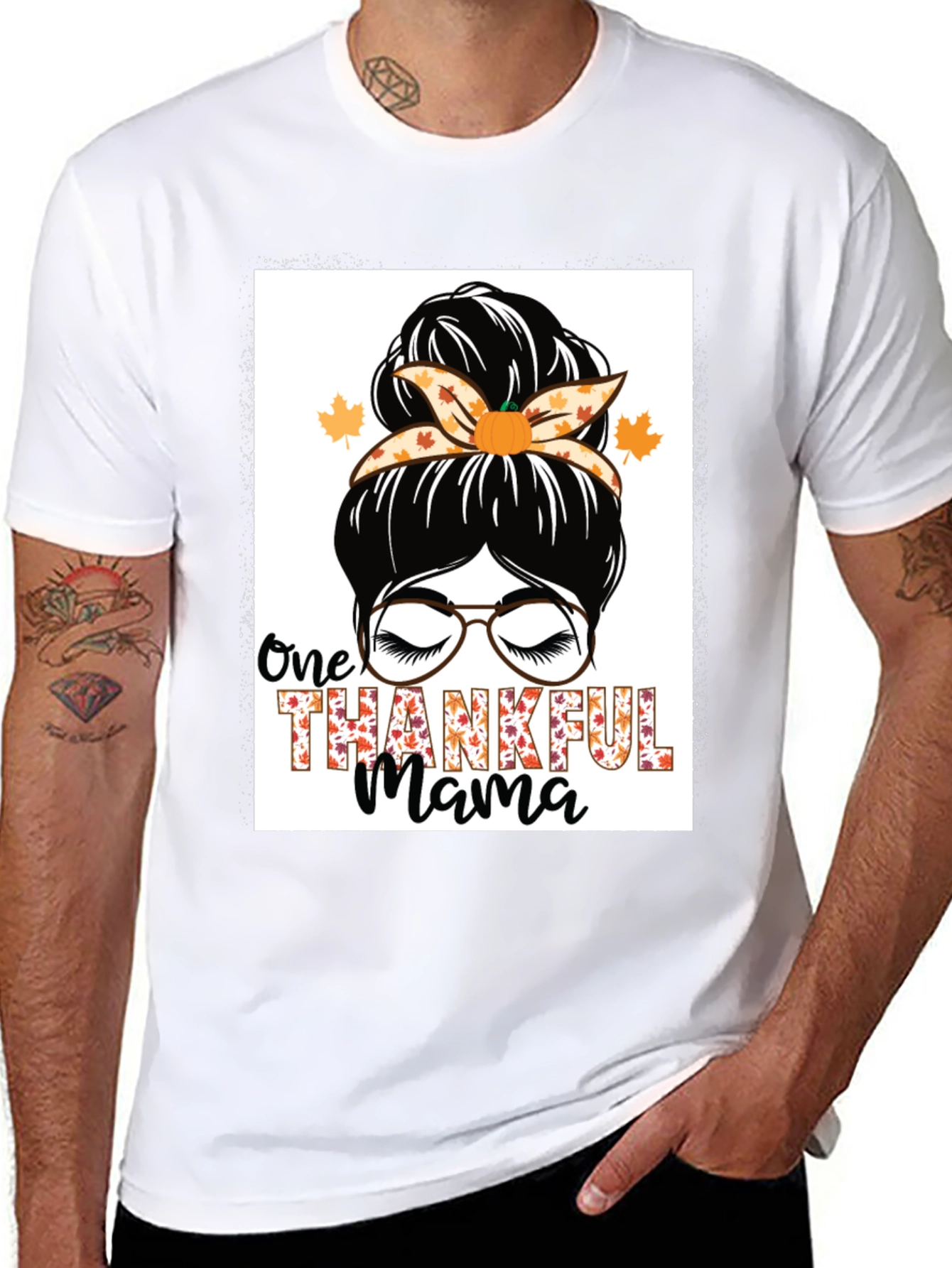 One Thankful Mama T-Shirt Fall Thanksgiving Tee