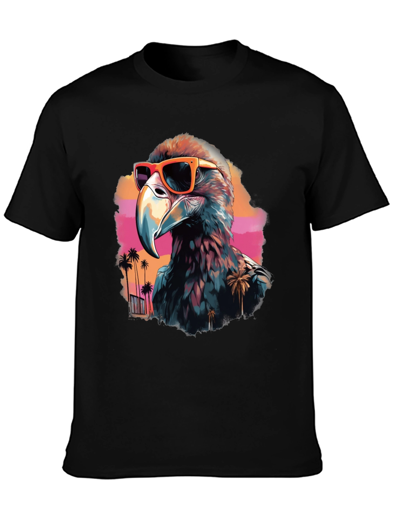 Cool Eagle with Sunglasses Black T-Shirt