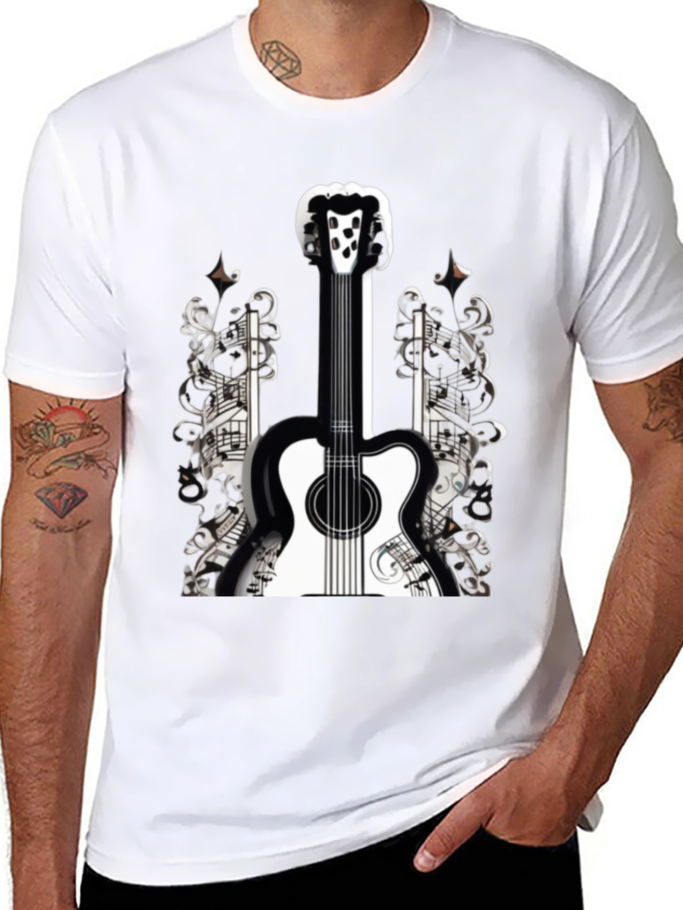 Musical Guitar Graphic T-Shirt