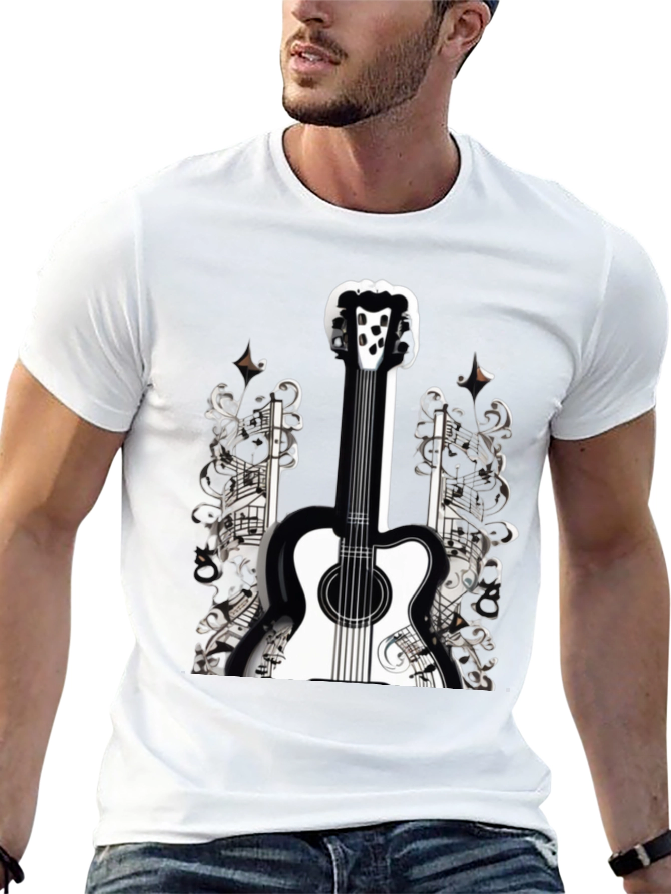 Musical Guitar Graphic T-Shirt