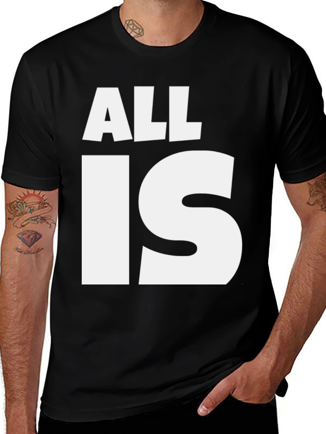 All Is Well Graphic Tee - Black Cotton T-Shirt
