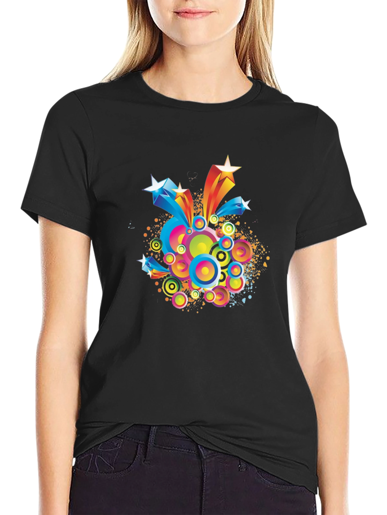 Retro Starburst Graphic Tee - Modern Mens T-Shirt