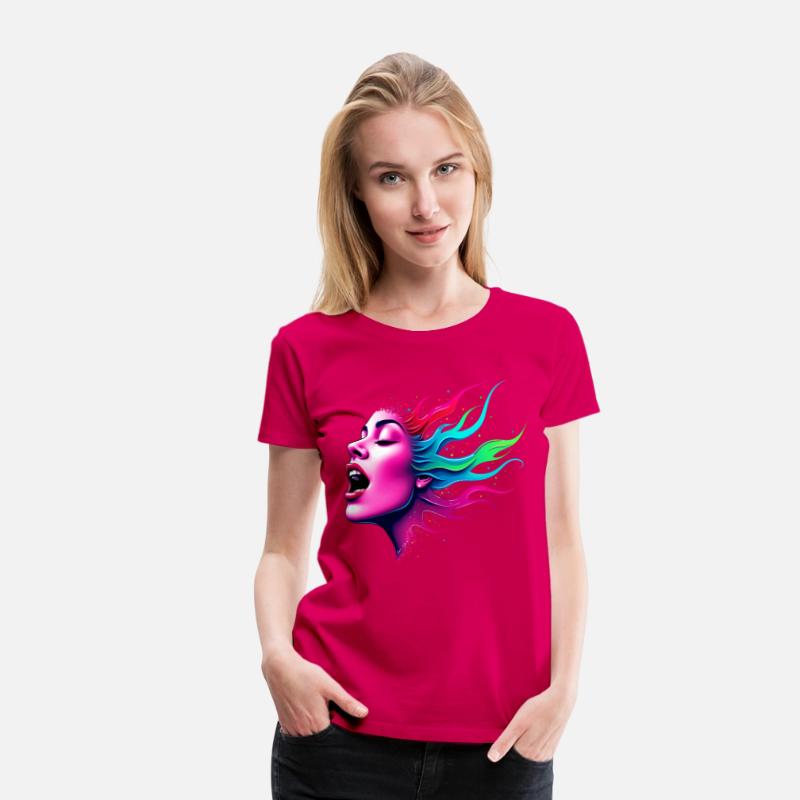 Neon Soundwave Face - Music Lovers T-shirt