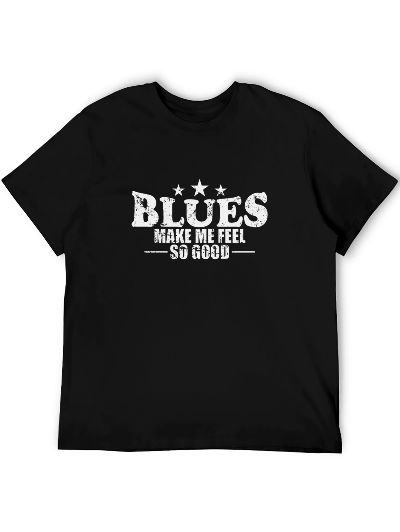 Blues Make Me Feel So Good Black T-Shirt