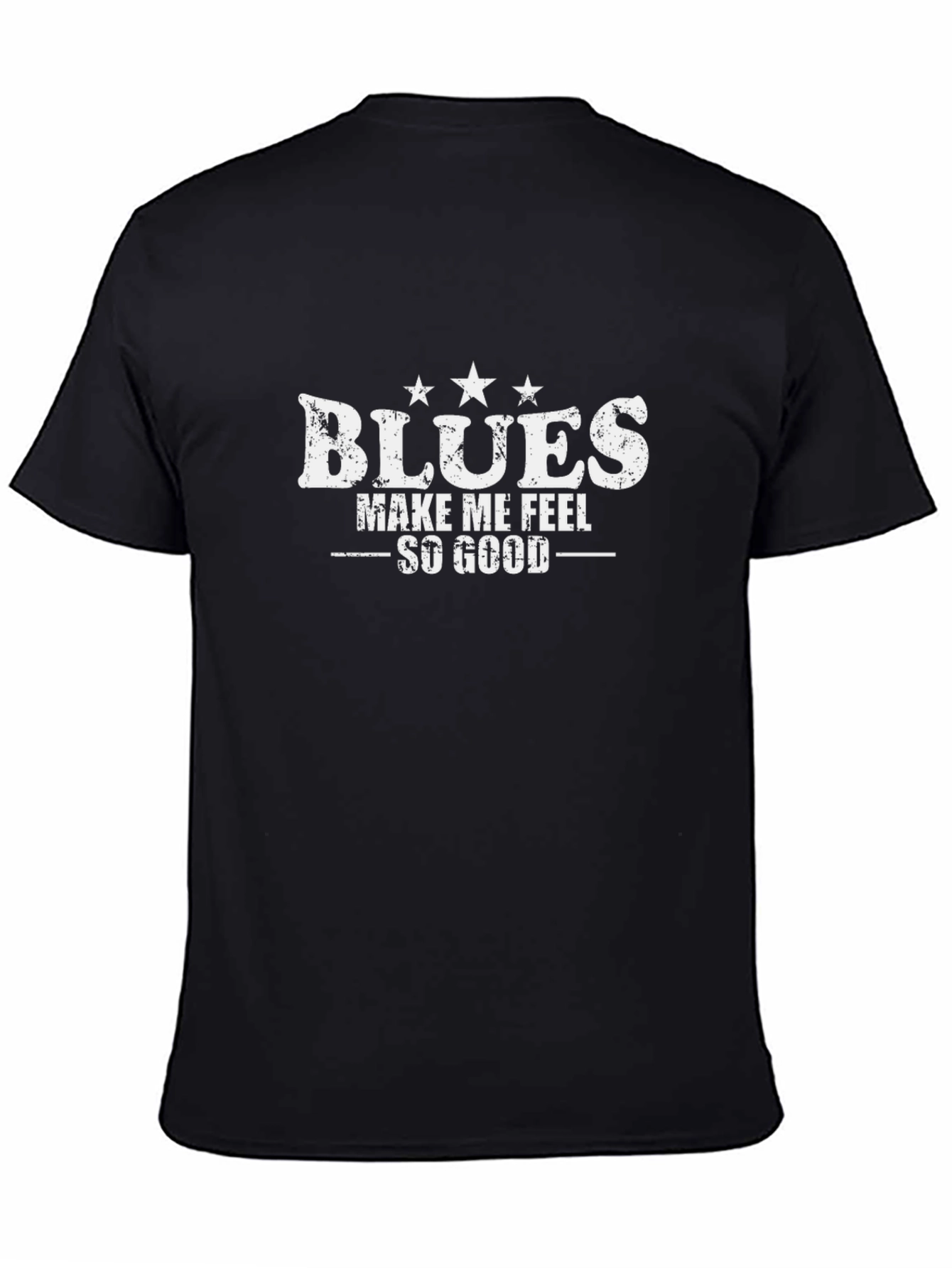 Blues Make Me Feel So Good Black T-Shirt