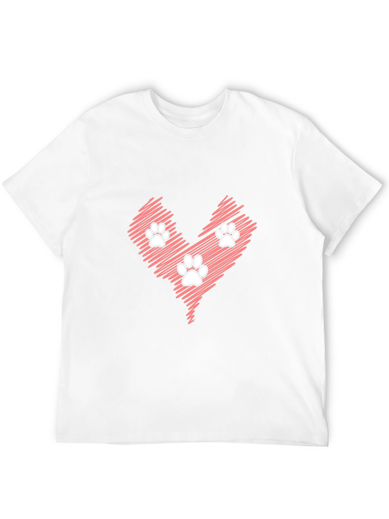 Paw Print Heart Graphic T-Shirt