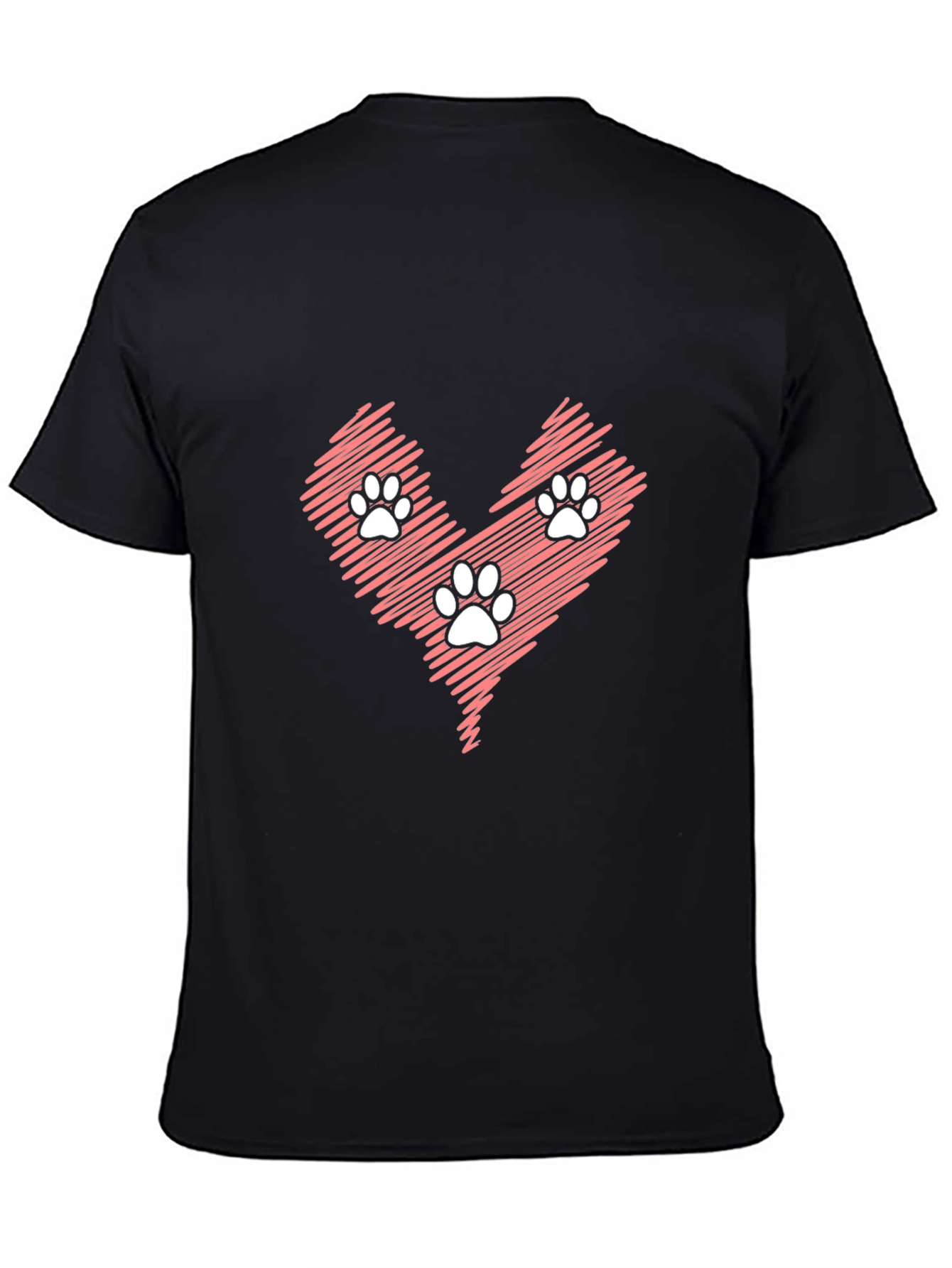 Paw Print Heart Graphic T-Shirt