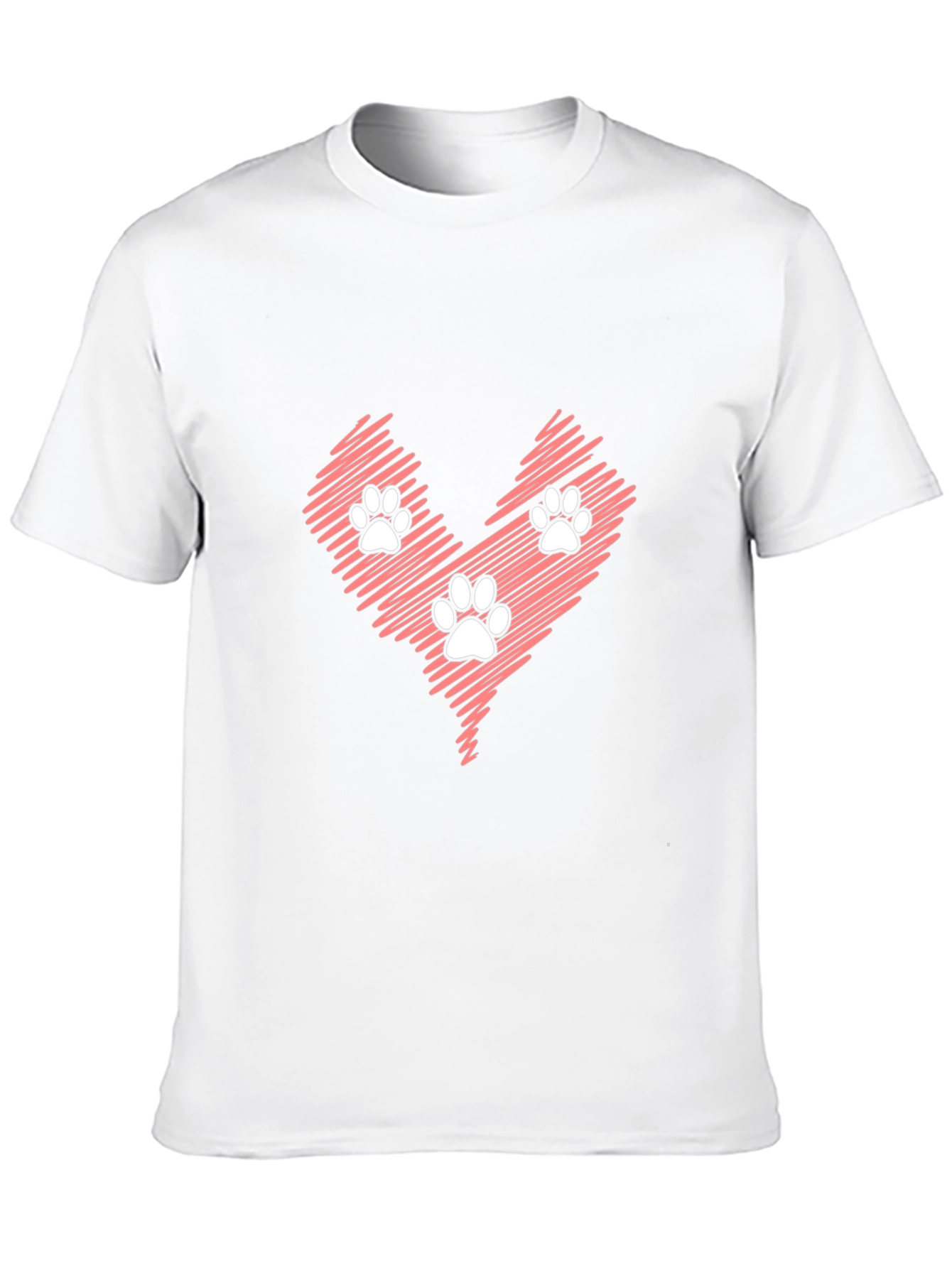 Paw Print Heart Graphic T-Shirt
