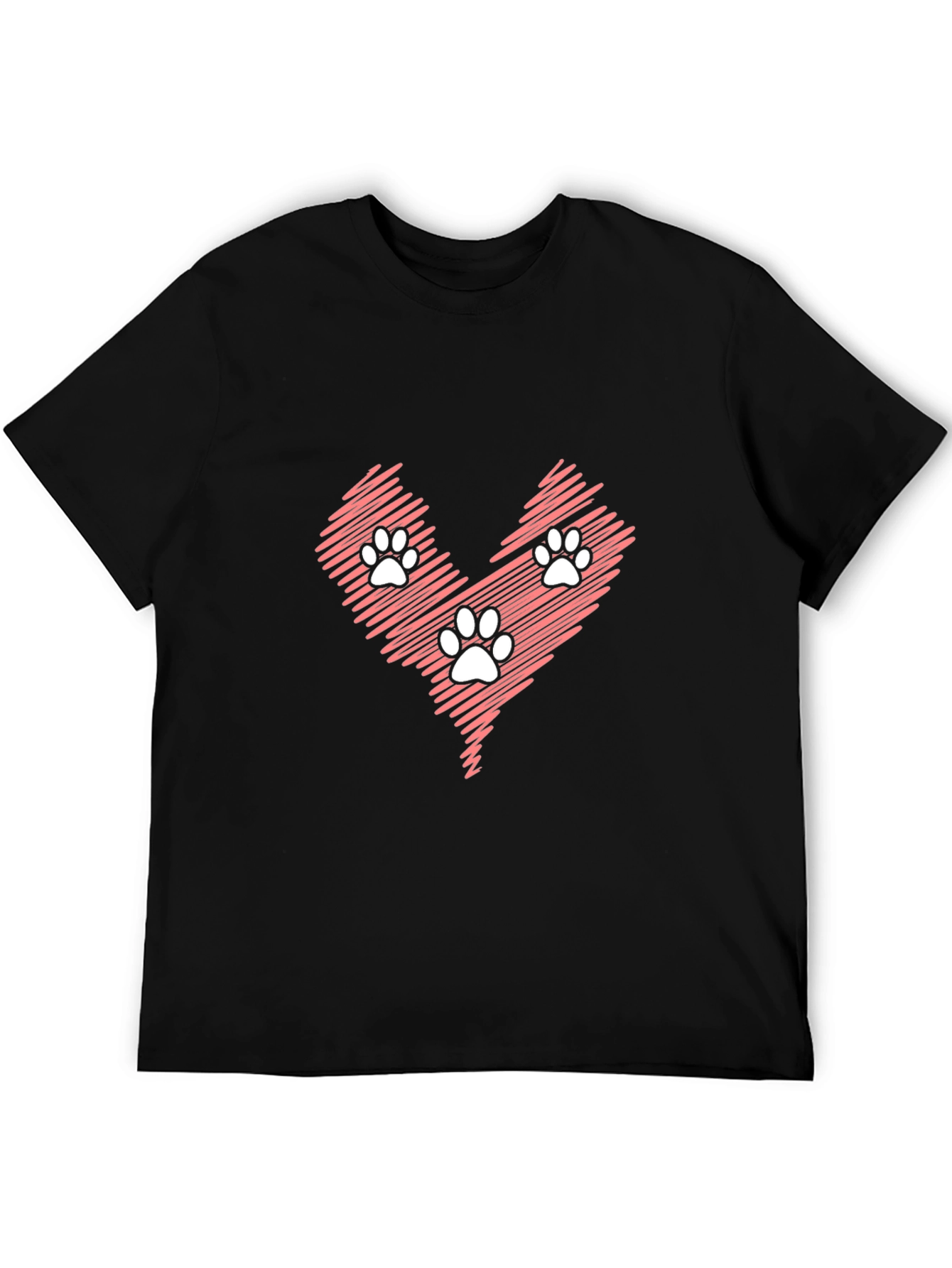 Paw Print Heart Graphic T-Shirt