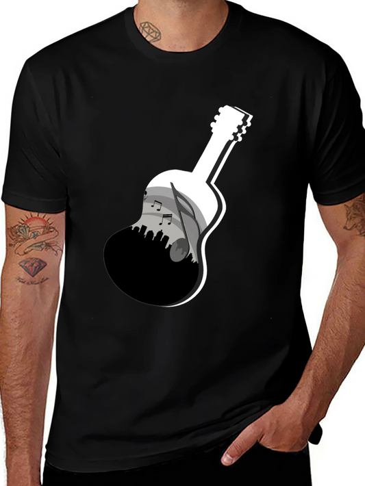 Guitar Skyline Graphic Tee - Black