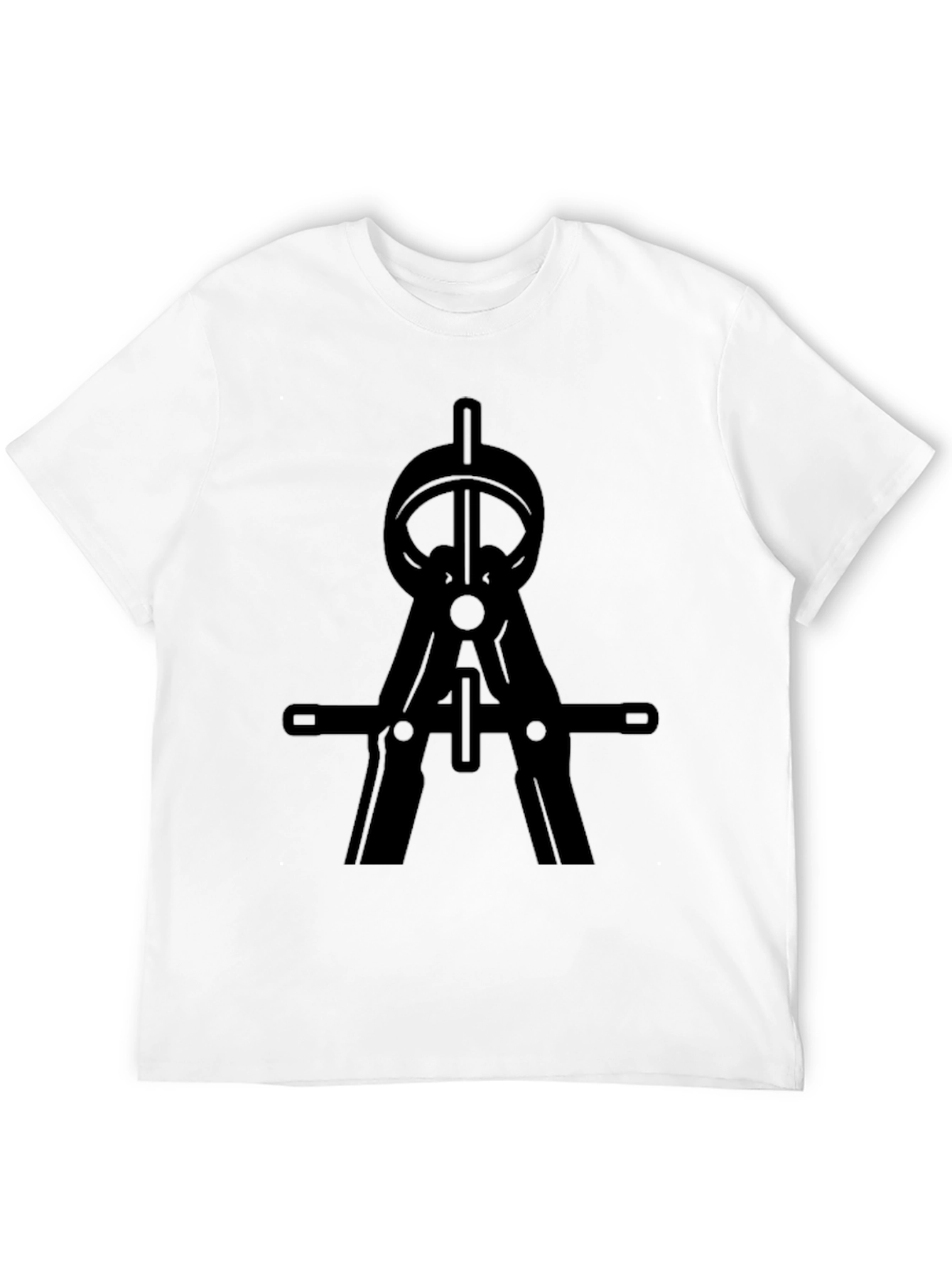 Black T-Shirt with Drafting Compass Design