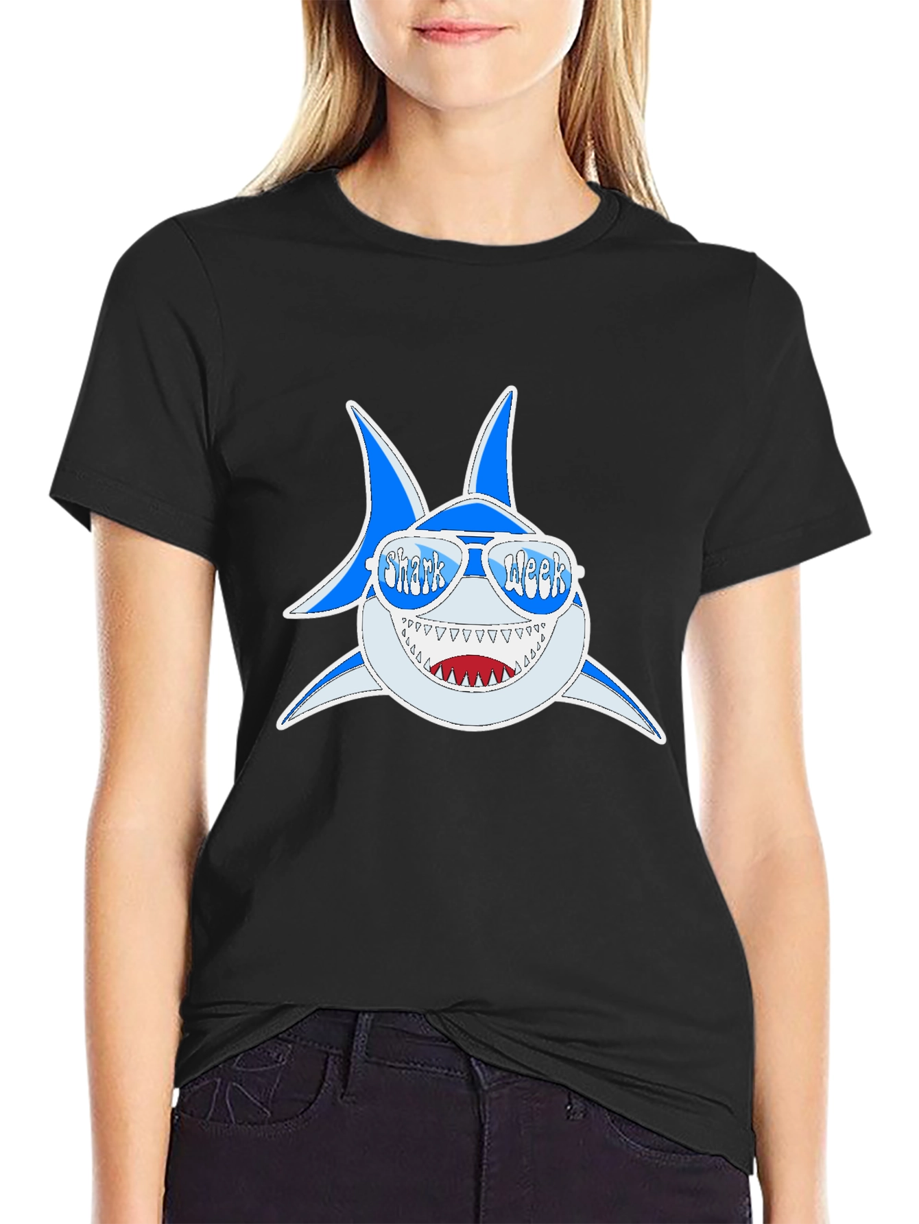 Shark Week T-Shirt: Blue Shark with Sunglasses