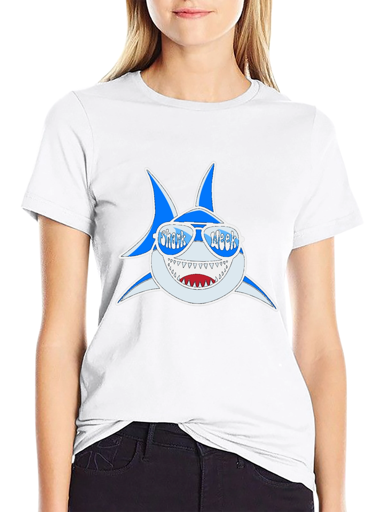 Shark Week T-Shirt: Blue Shark with Sunglasses