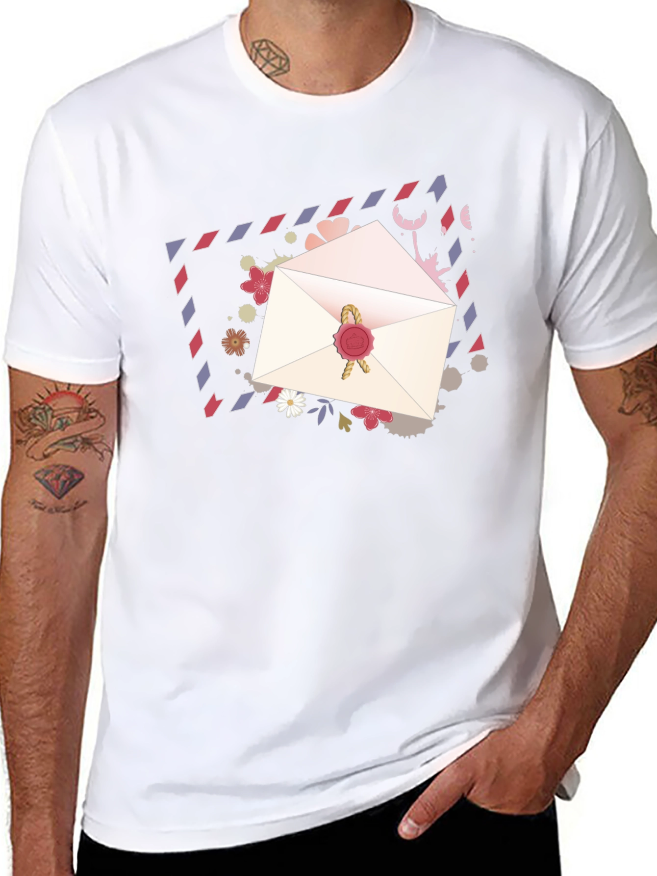 Romantic Letter Graphic Tee - Stylish Black T-Shirt