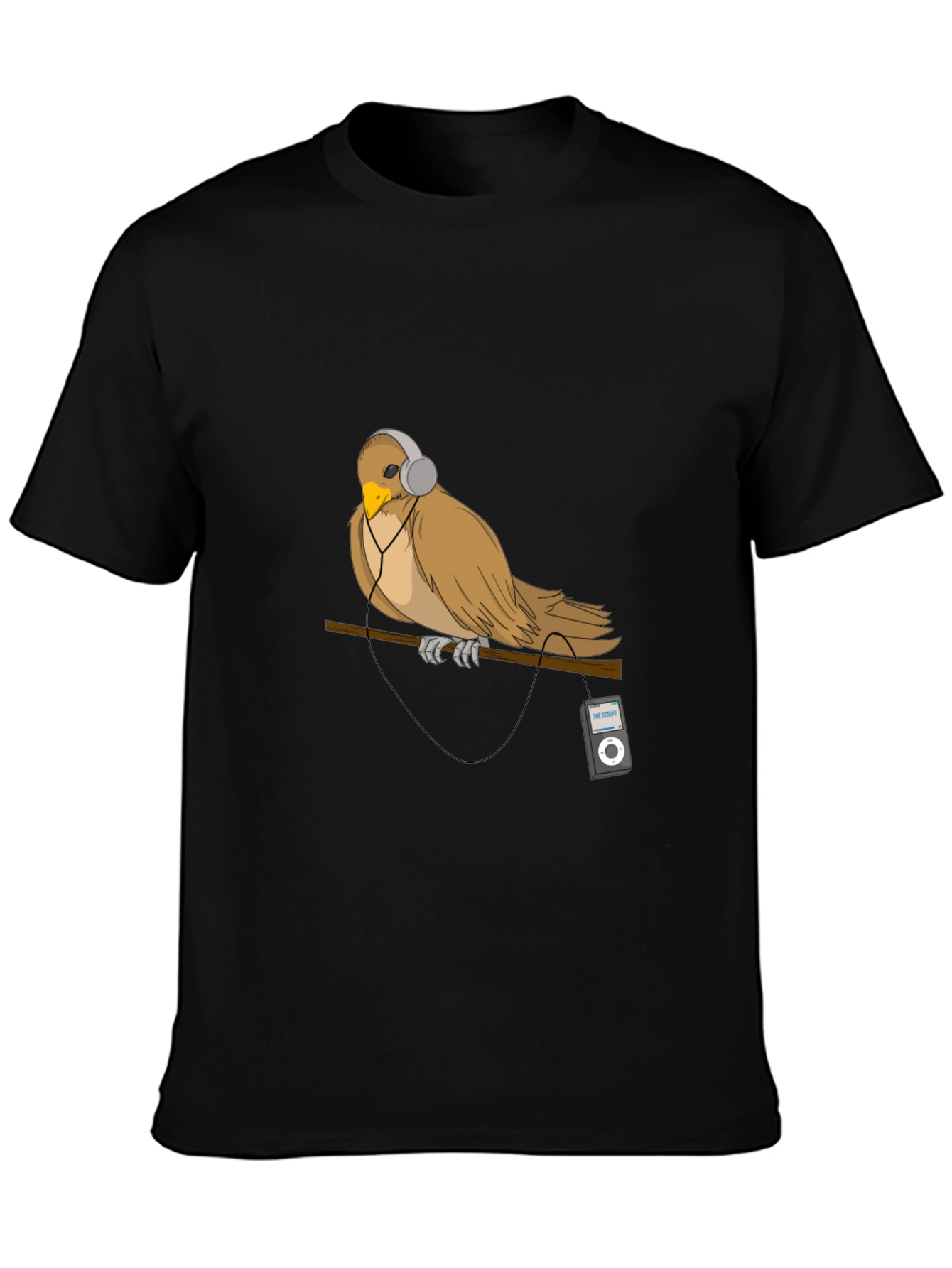 Bird with Headphones Graphic T-Shirt