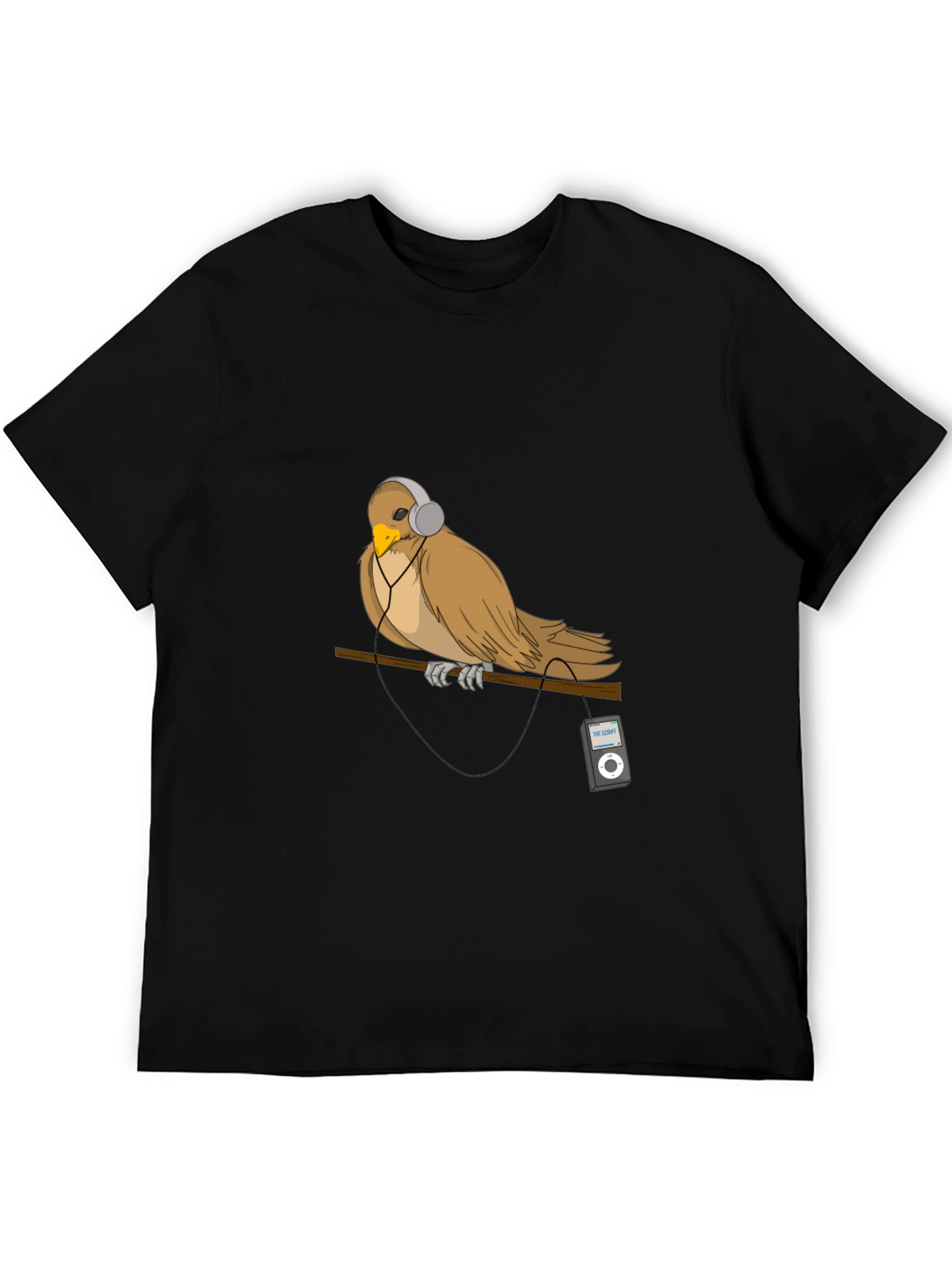 Bird with Headphones Graphic T-Shirt