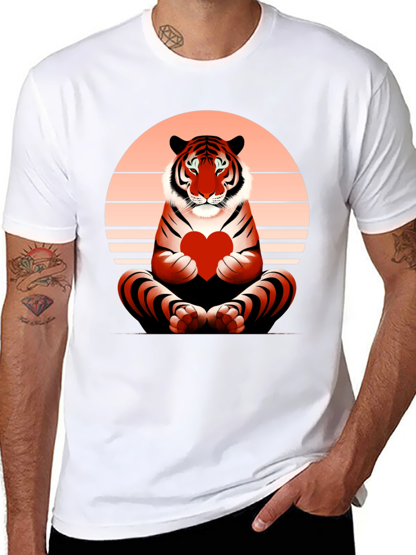 Tiger Heart Graphic Tee - Valentines Day Shirt