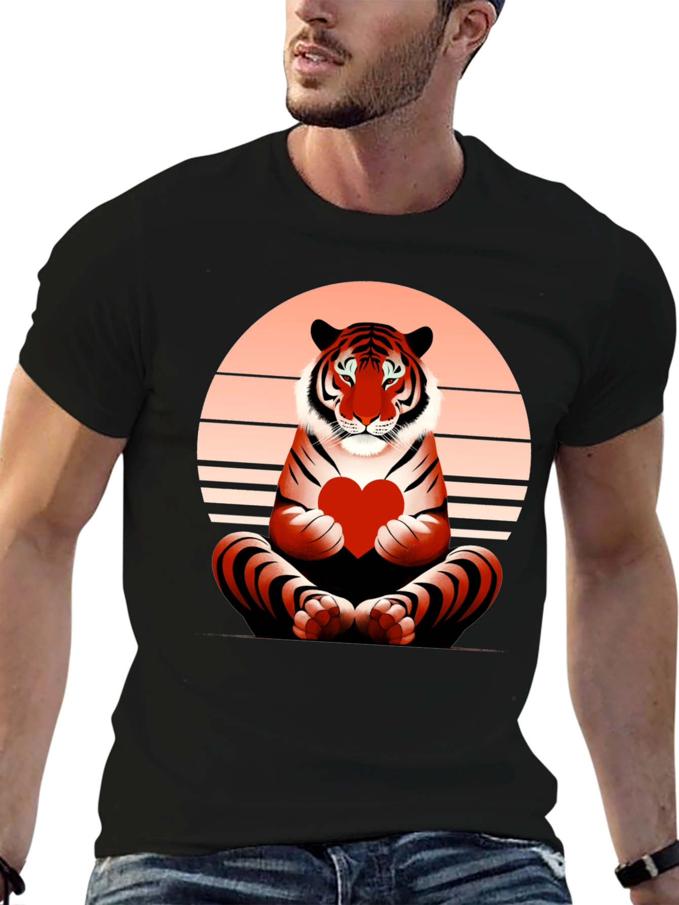 Tiger Heart Graphic Tee - Valentines Day Shirt