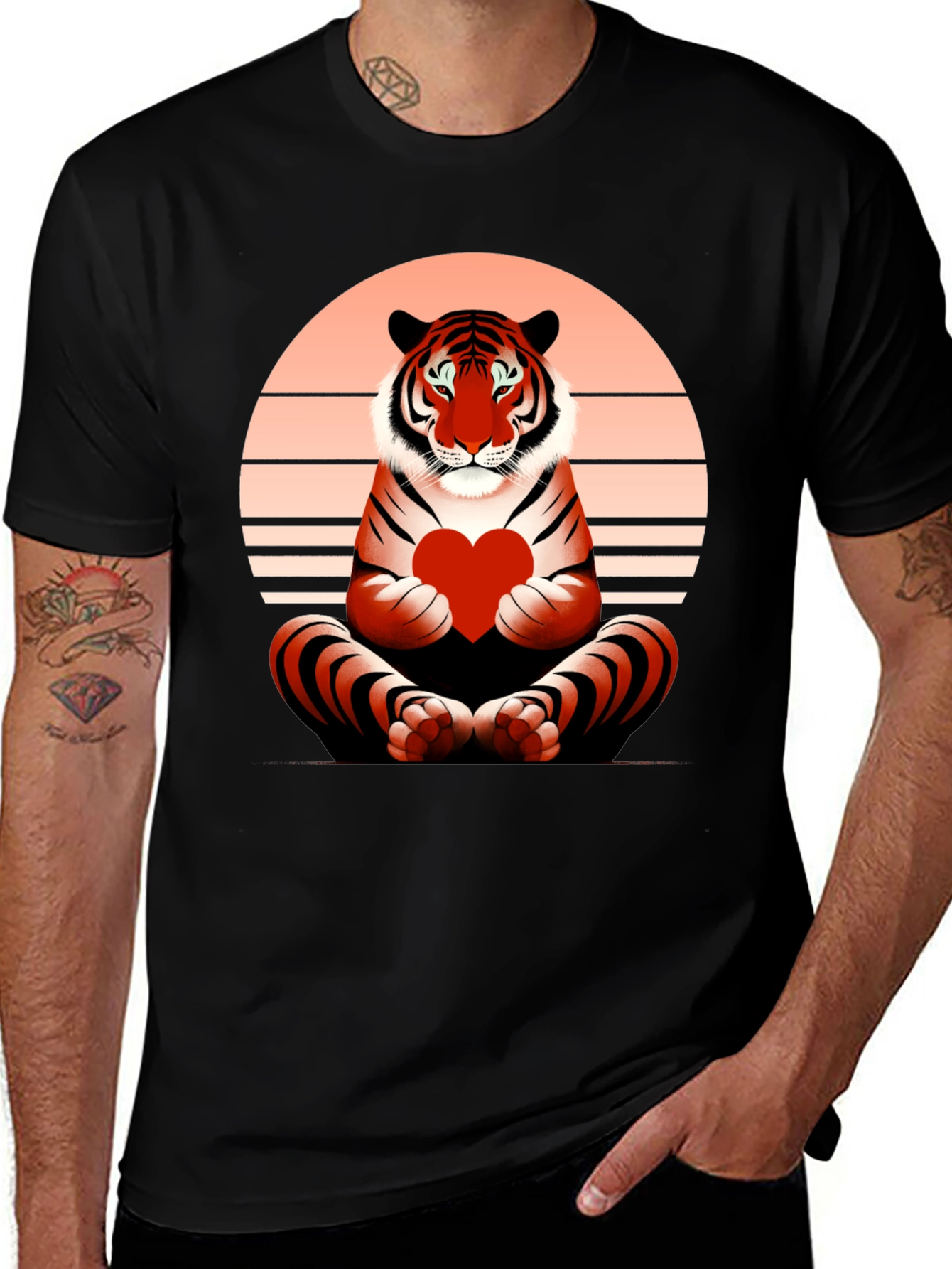 Tiger Heart Graphic Tee - Valentines Day Shirt
