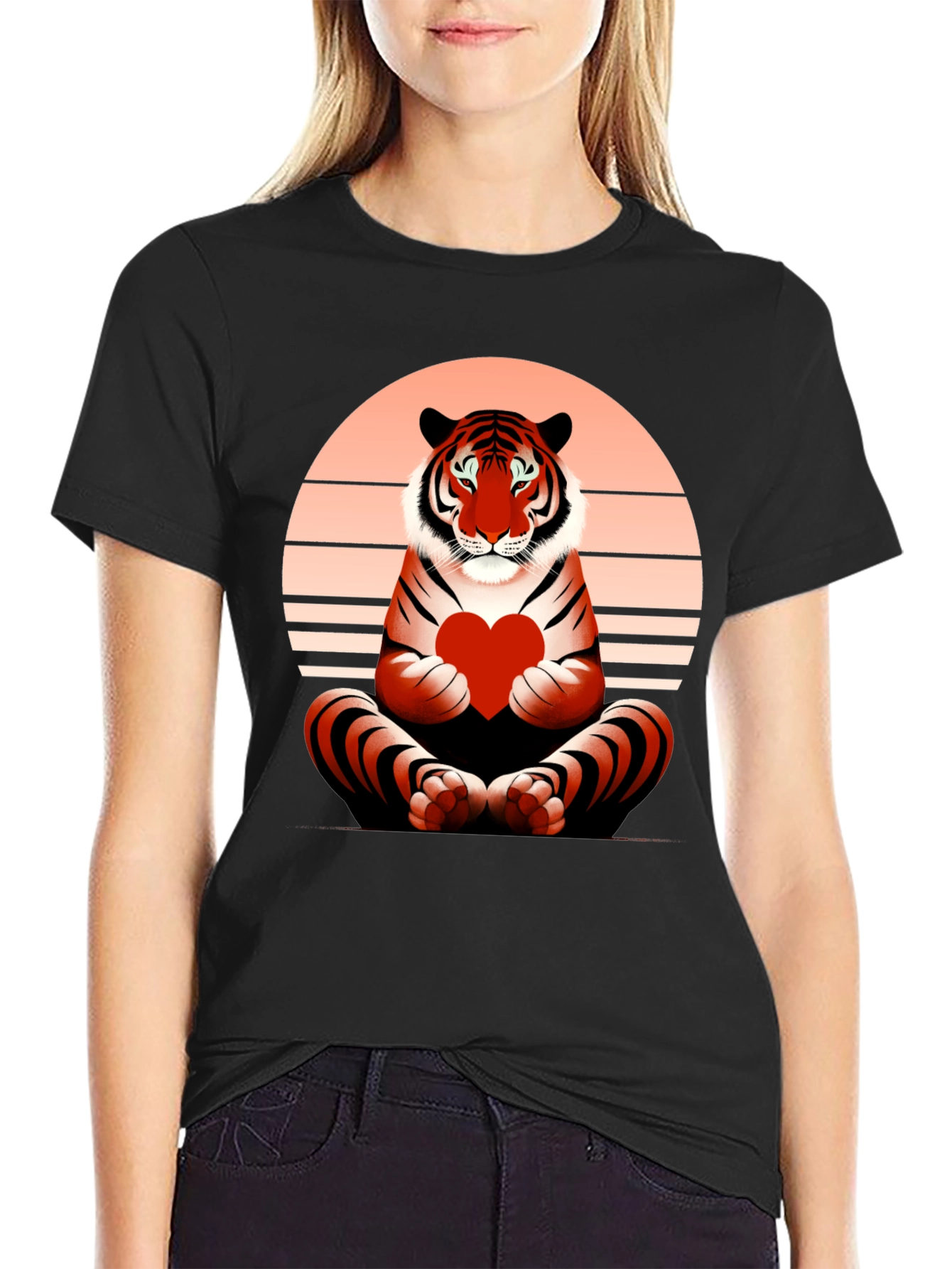 Tiger Heart Graphic Tee - Valentines Day Shirt