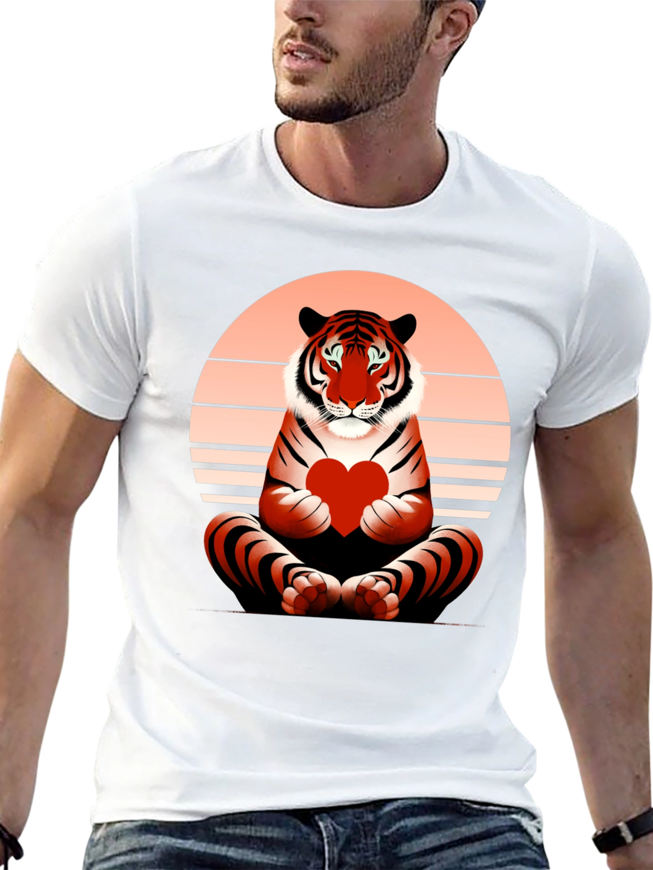 Tiger Heart Graphic Tee - Valentines Day Shirt