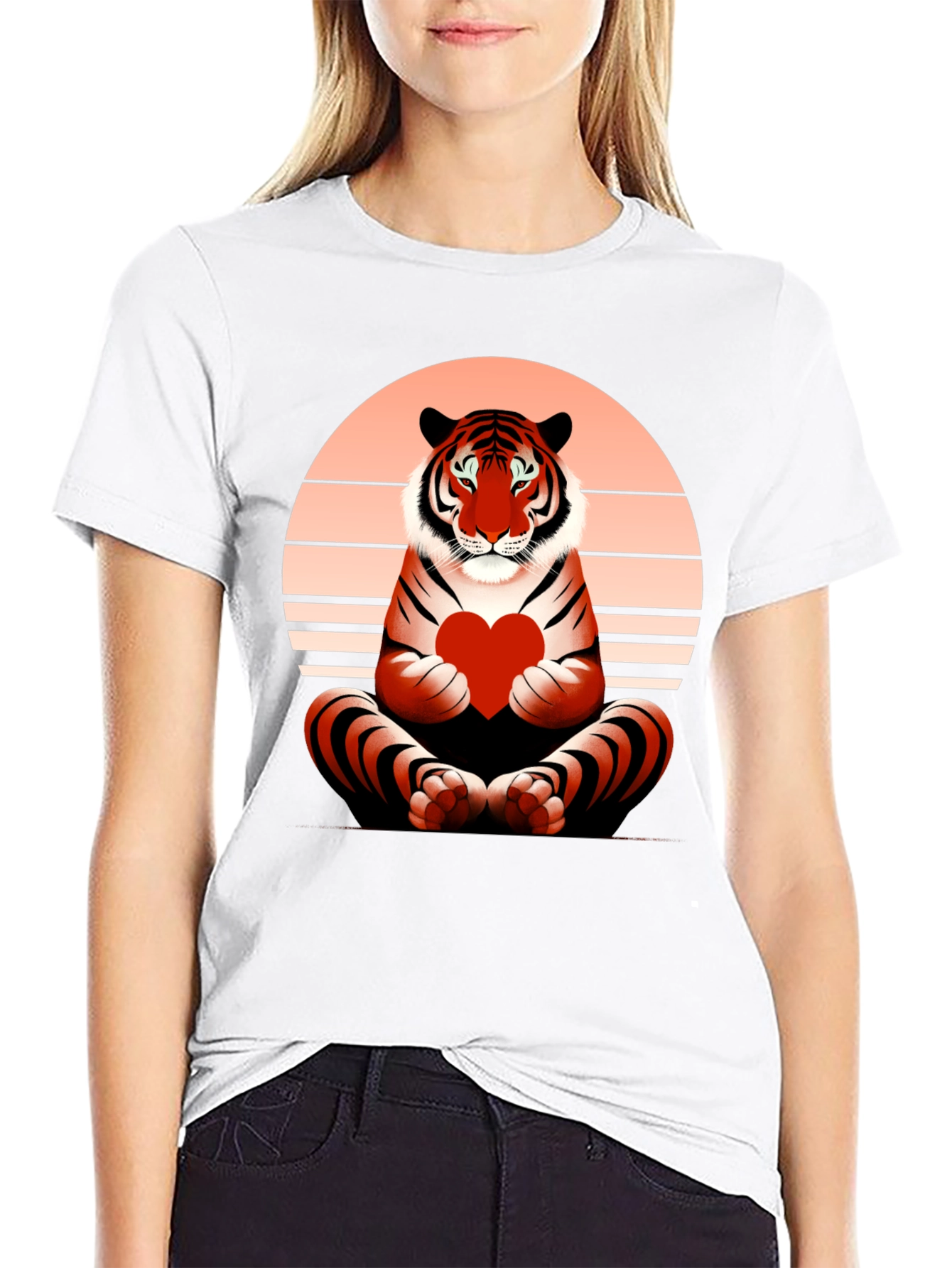 Tiger Heart Graphic Tee - Valentines Day Shirt
