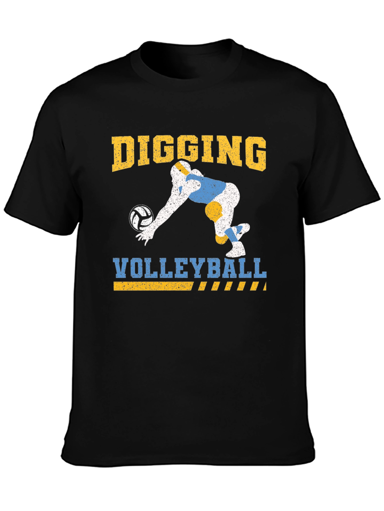 Digging Volleyball Graphic Tee - Black