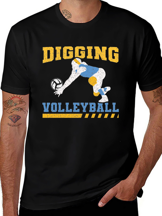 Digging Volleyball Graphic Tee - Black