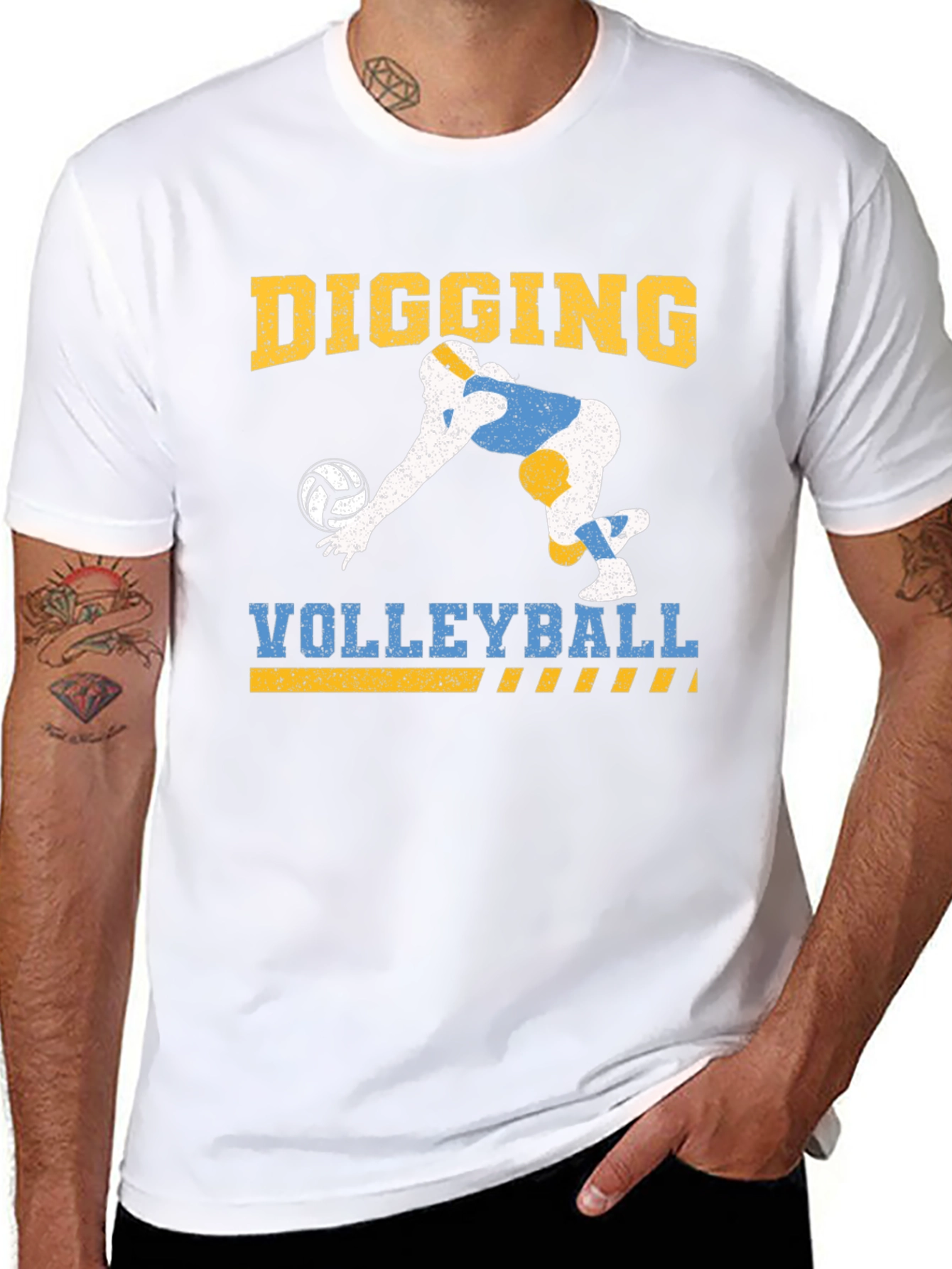 Digging Volleyball Graphic Tee - Black