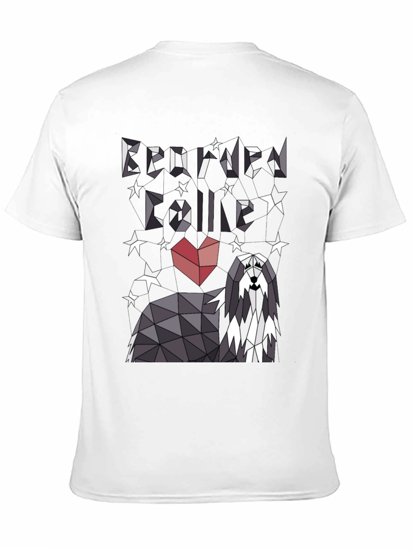 Geometric Bearded Collie T-Shirt - Love Your Dog!