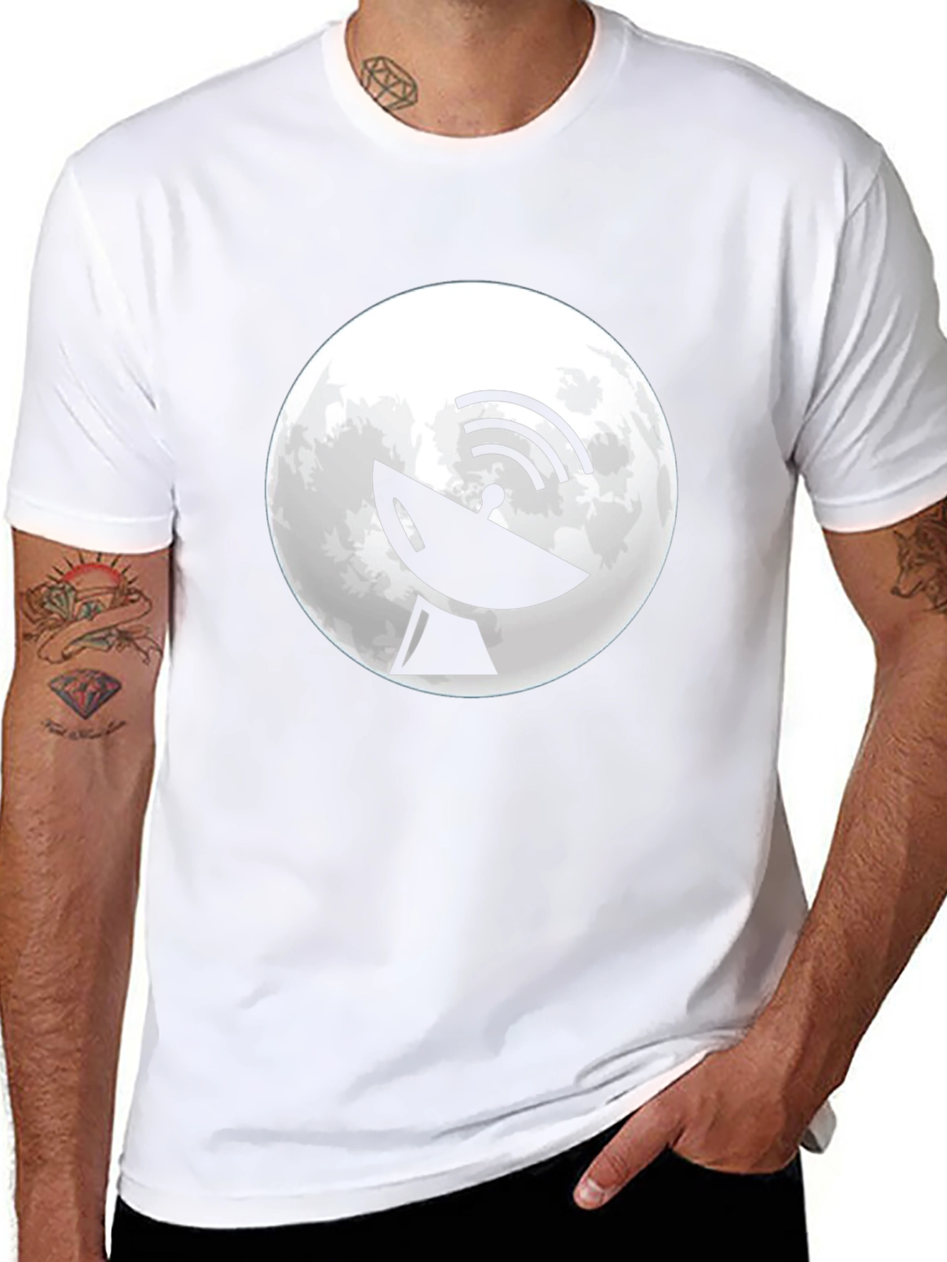 Satellite Moon Graphic T-Shirt