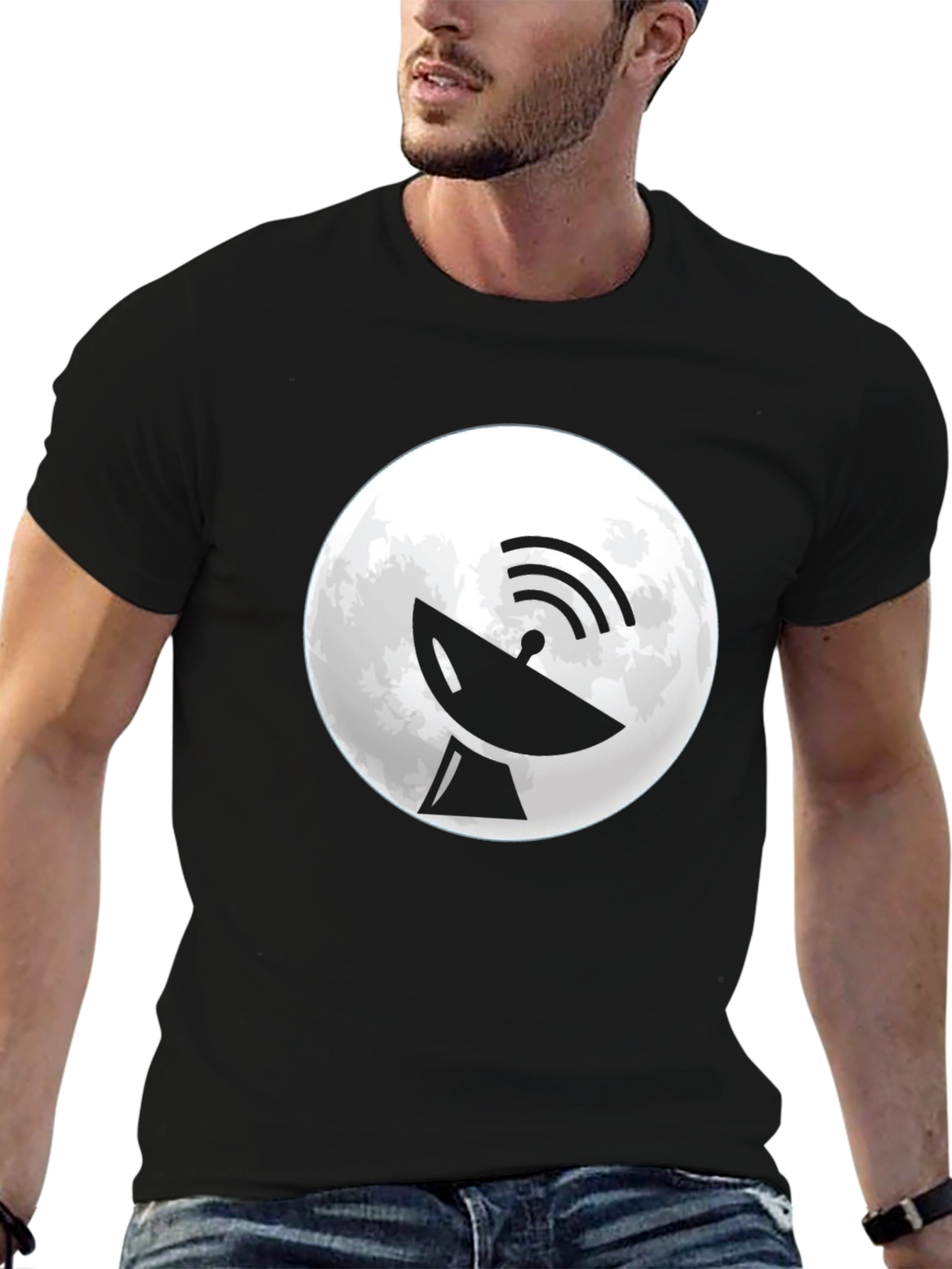 Satellite Moon Graphic T-Shirt
