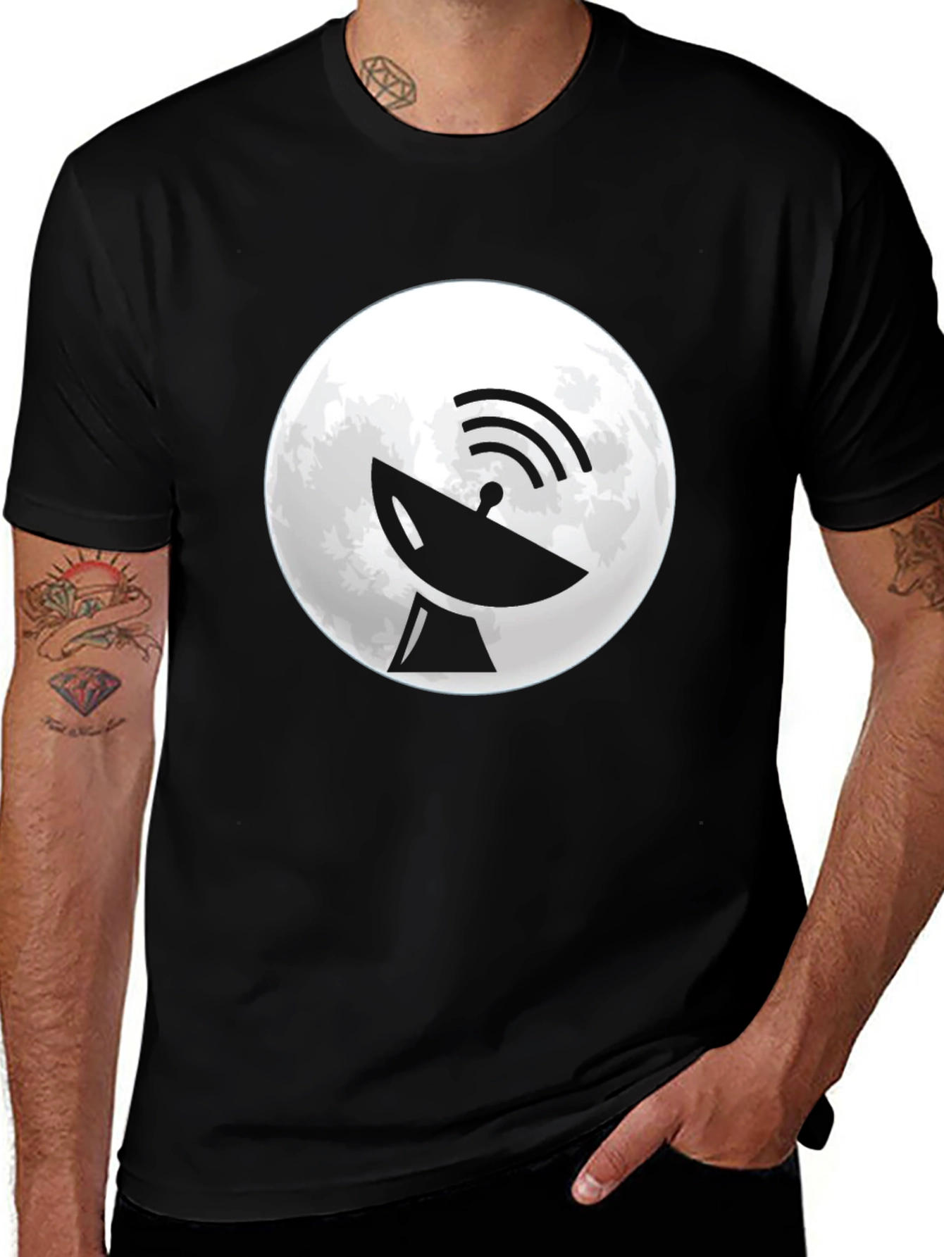 Satellite Moon Graphic T-Shirt