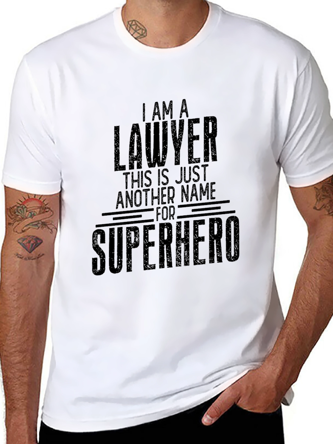 Lawyer Superhero T-Shirt - Black Graphic Tee