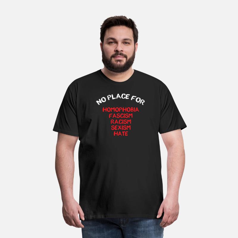 NO PLACE FOR HOMOPHOBIA FASCISM RACISM SEXISM HATE