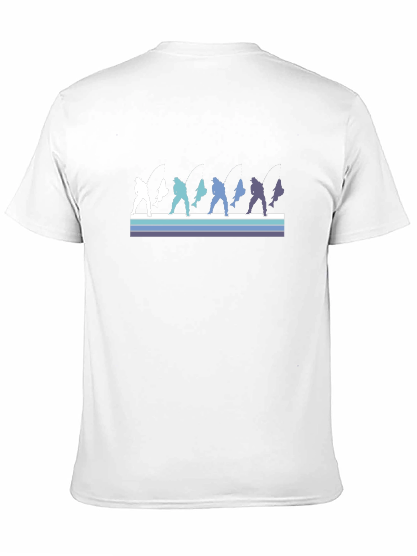 Retro Fishing Graphic Tee - Black Cotton T-Shirt