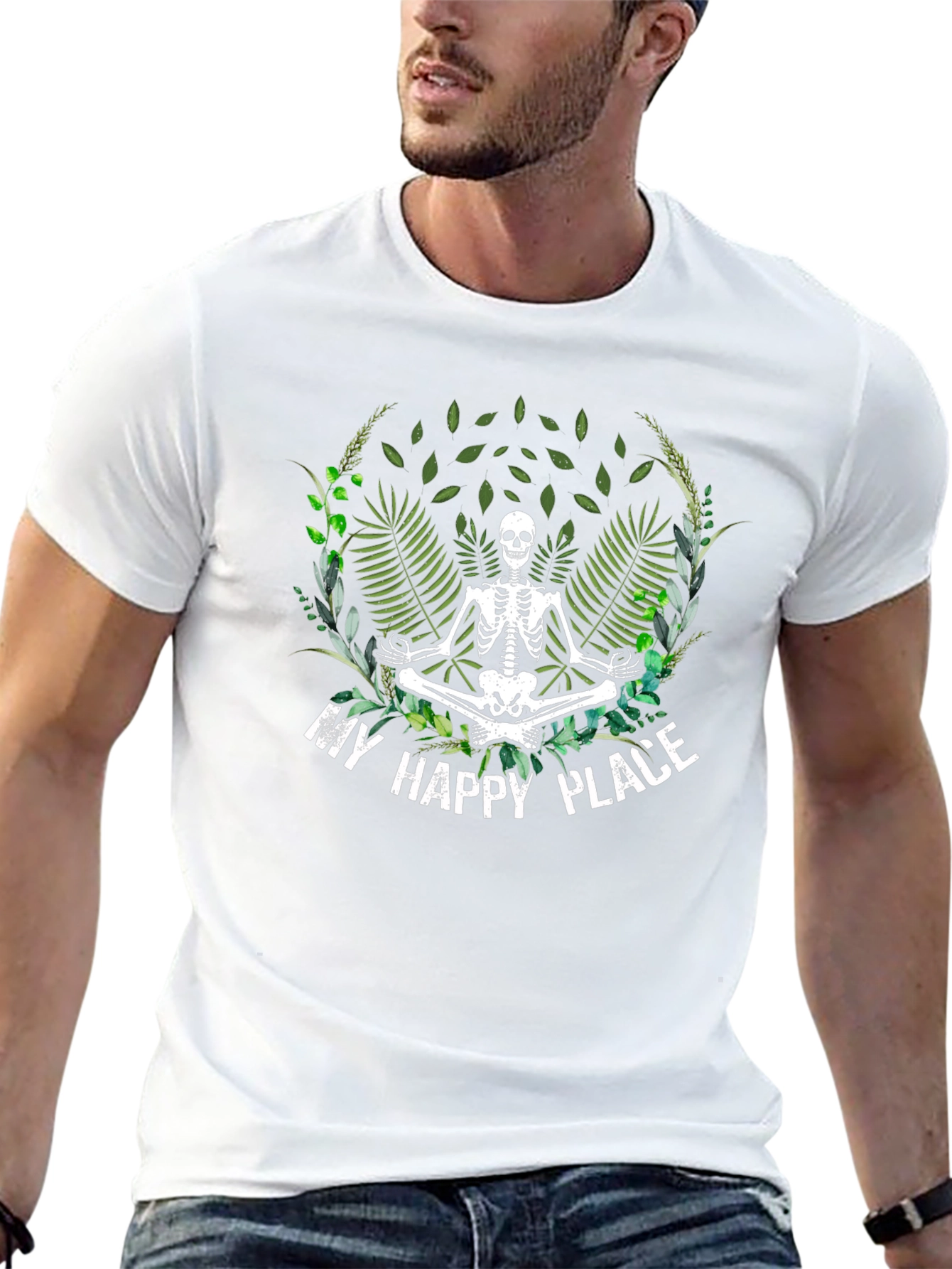 My Happy Place Skeleton Graphic Tee