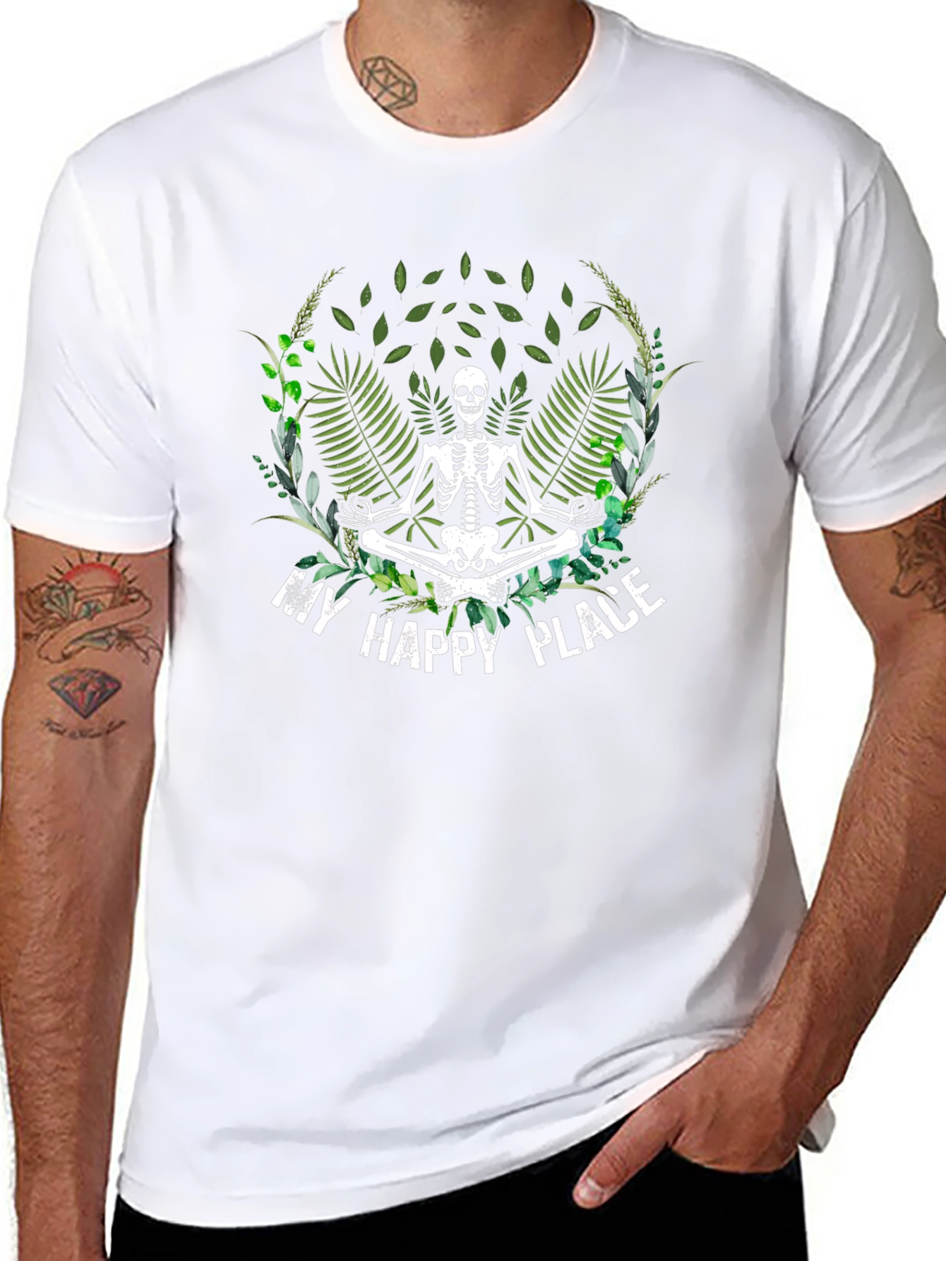 My Happy Place Skeleton Graphic Tee