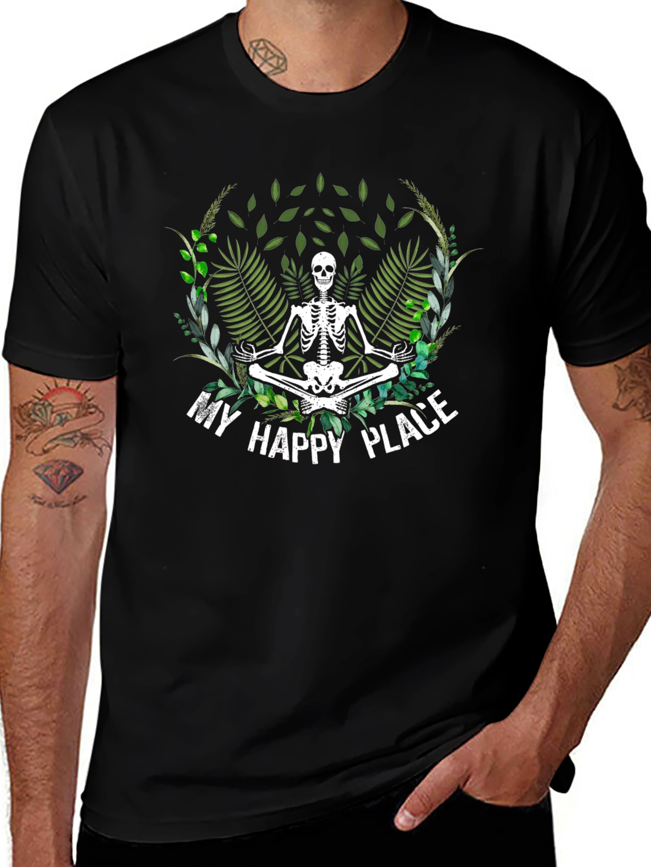 My Happy Place Skeleton Graphic Tee