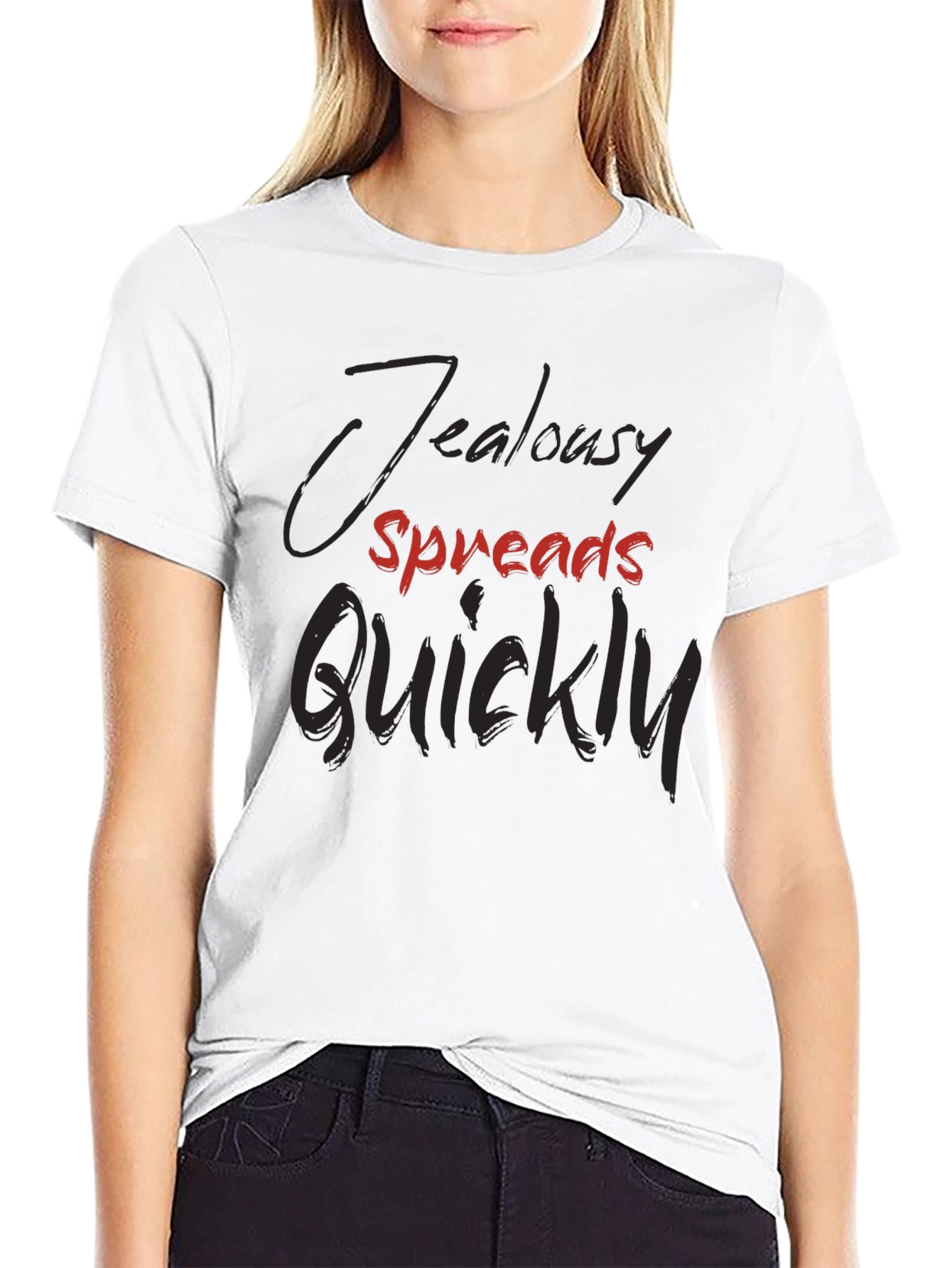 Jealousy Spreads Quickly Graphic Tee - Trendy Dark T-Shirt