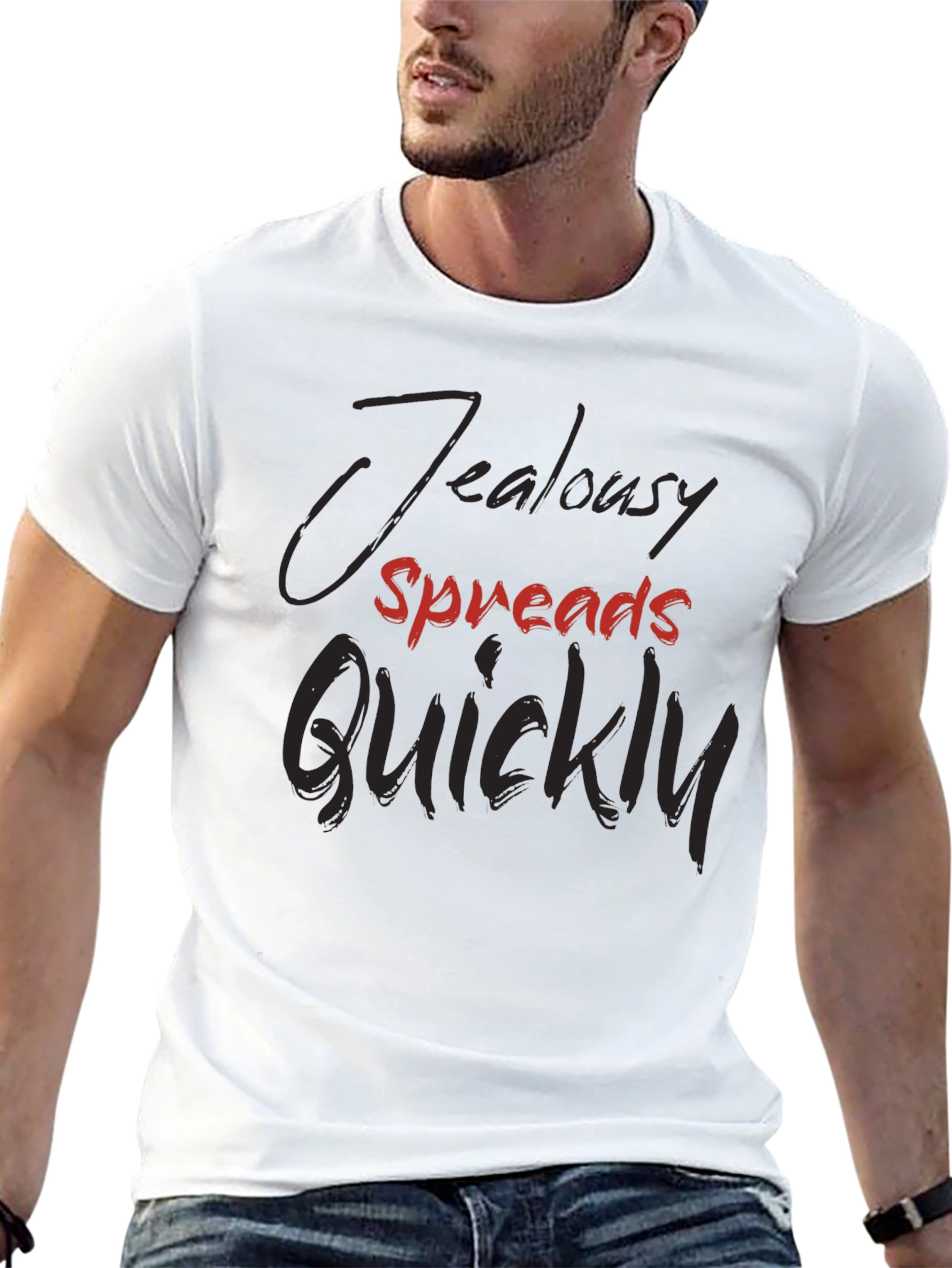 Jealousy Spreads Quickly Graphic Tee - Trendy Dark T-Shirt