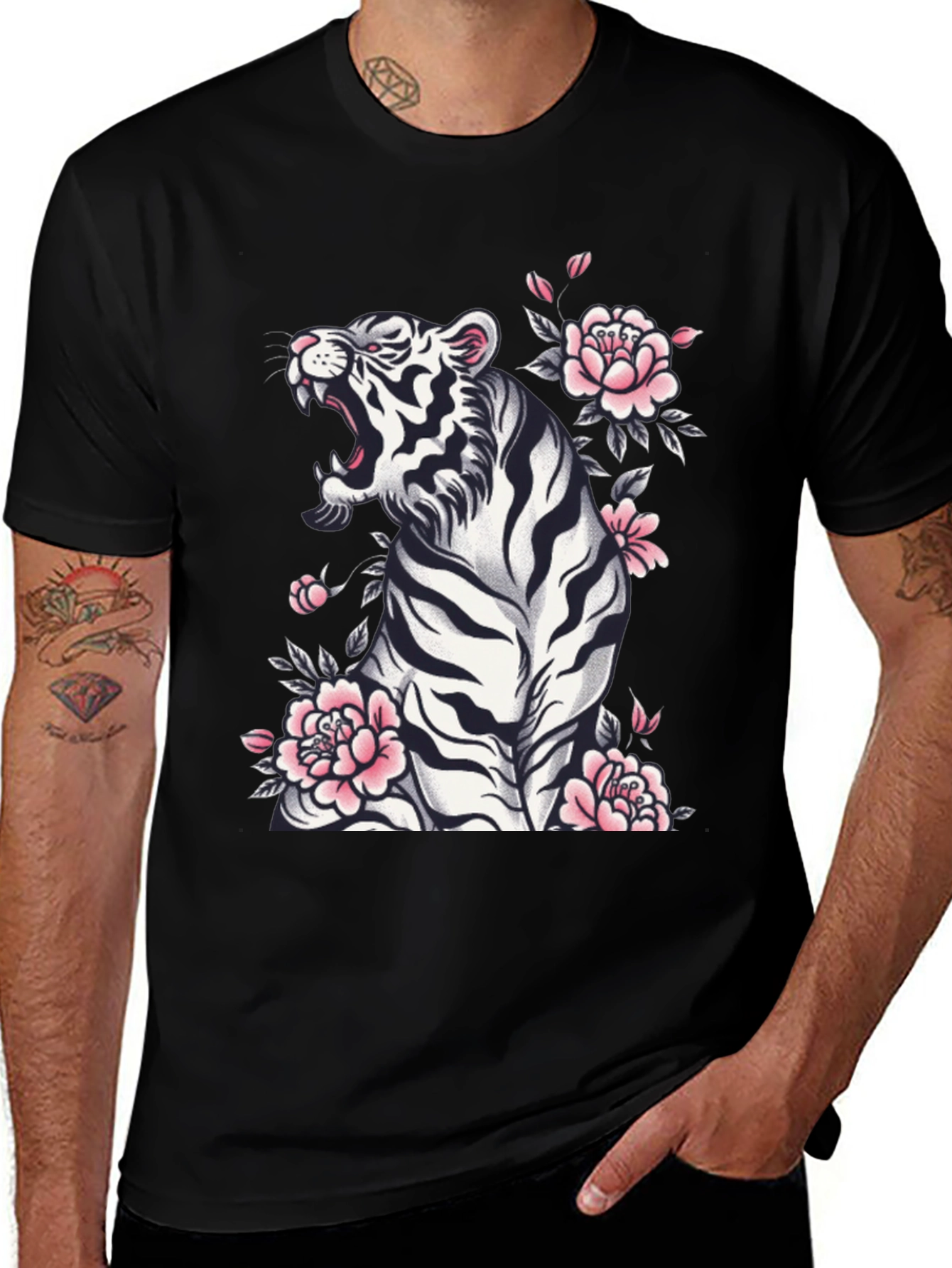 Tiger & Floral Graphic Tee
