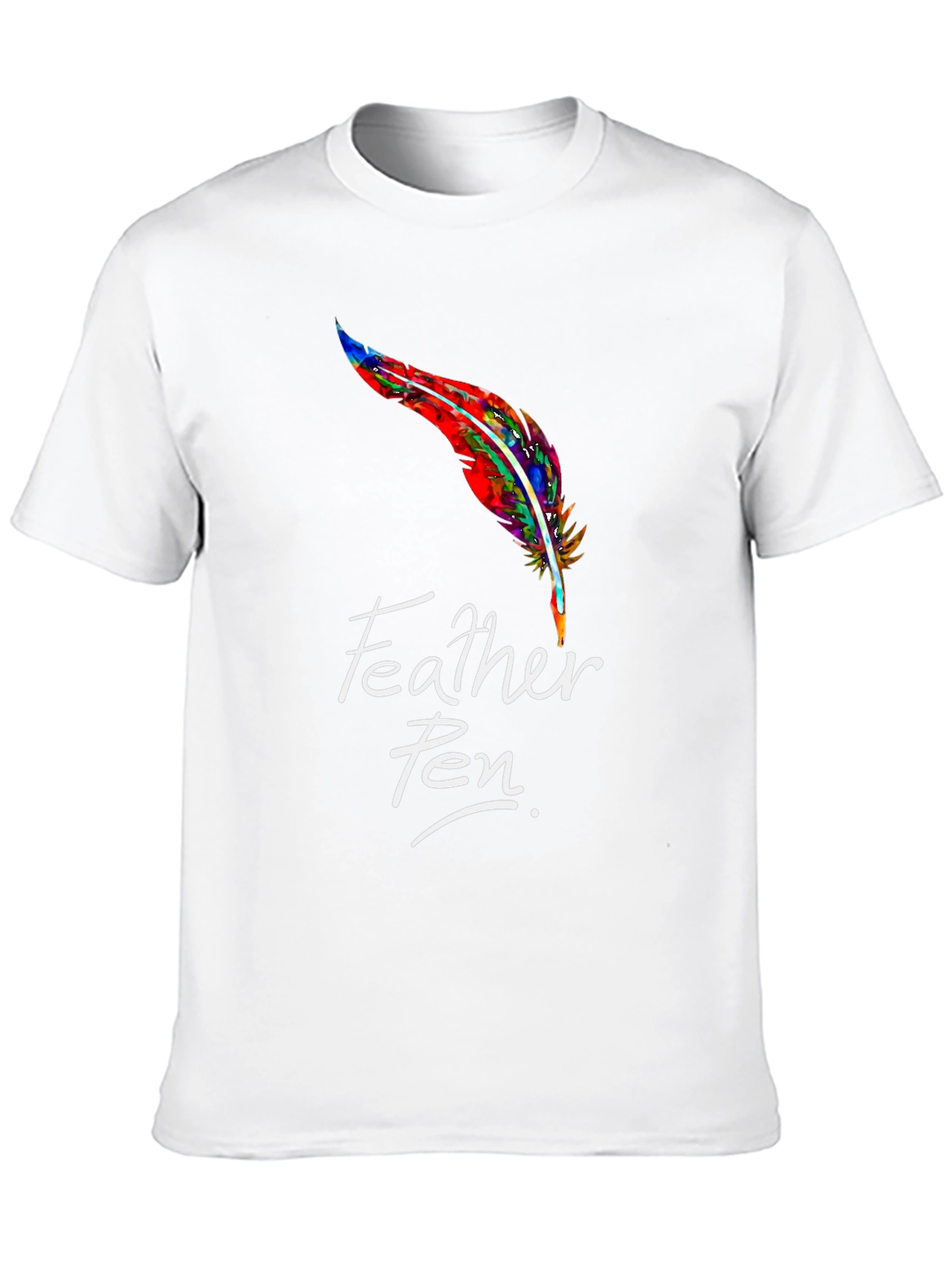 Feather Pen Graphic Tee - Stylish Black T-Shirt
