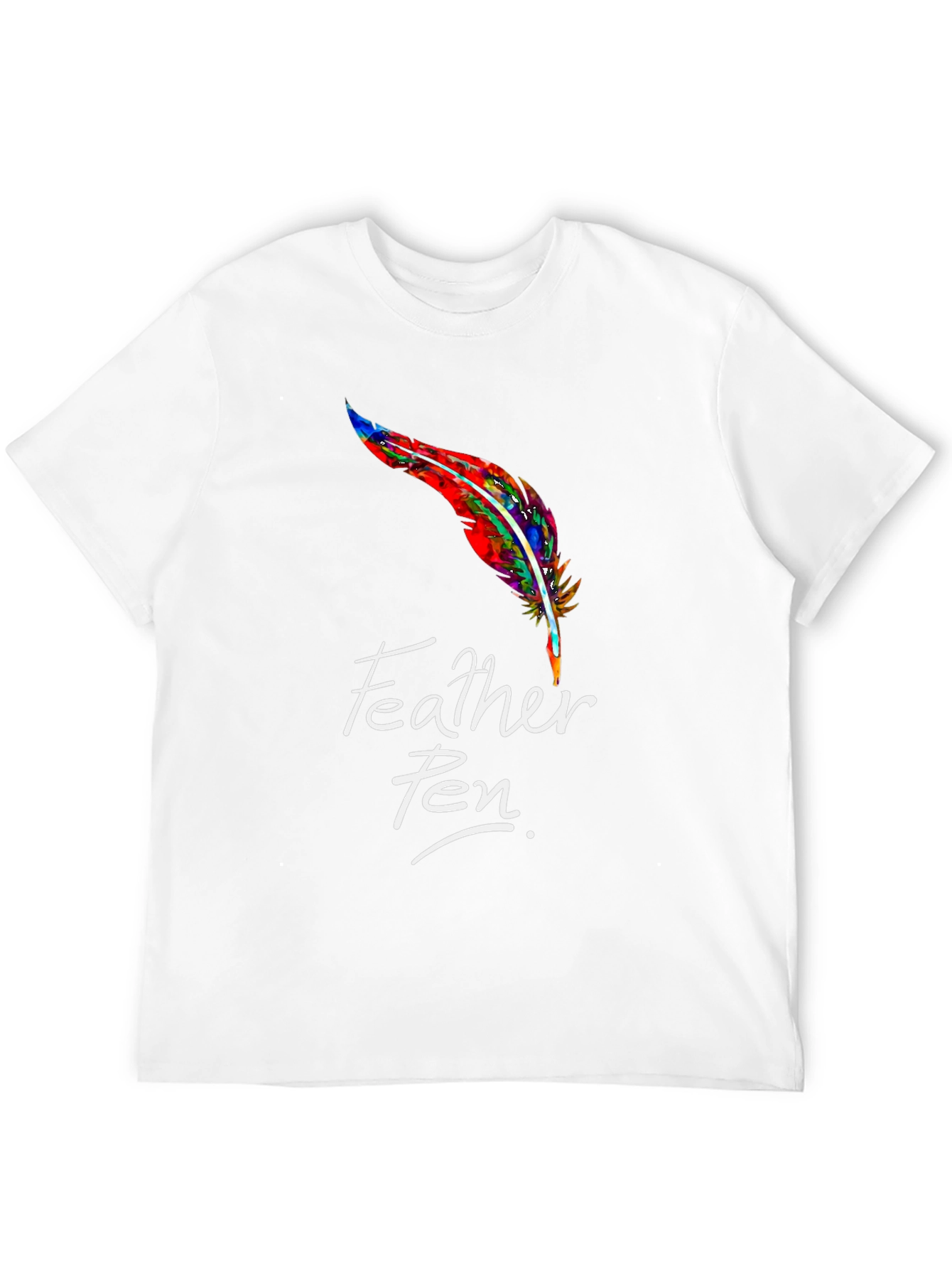 Feather Pen Graphic Tee - Stylish Black T-Shirt