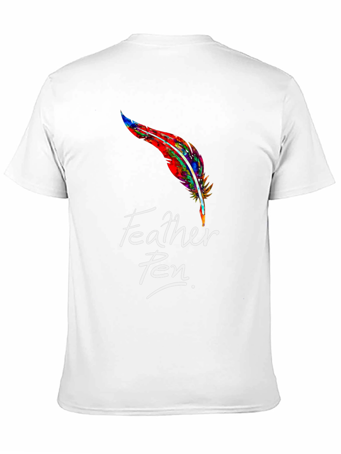 Feather Pen Graphic Tee - Stylish Black T-Shirt