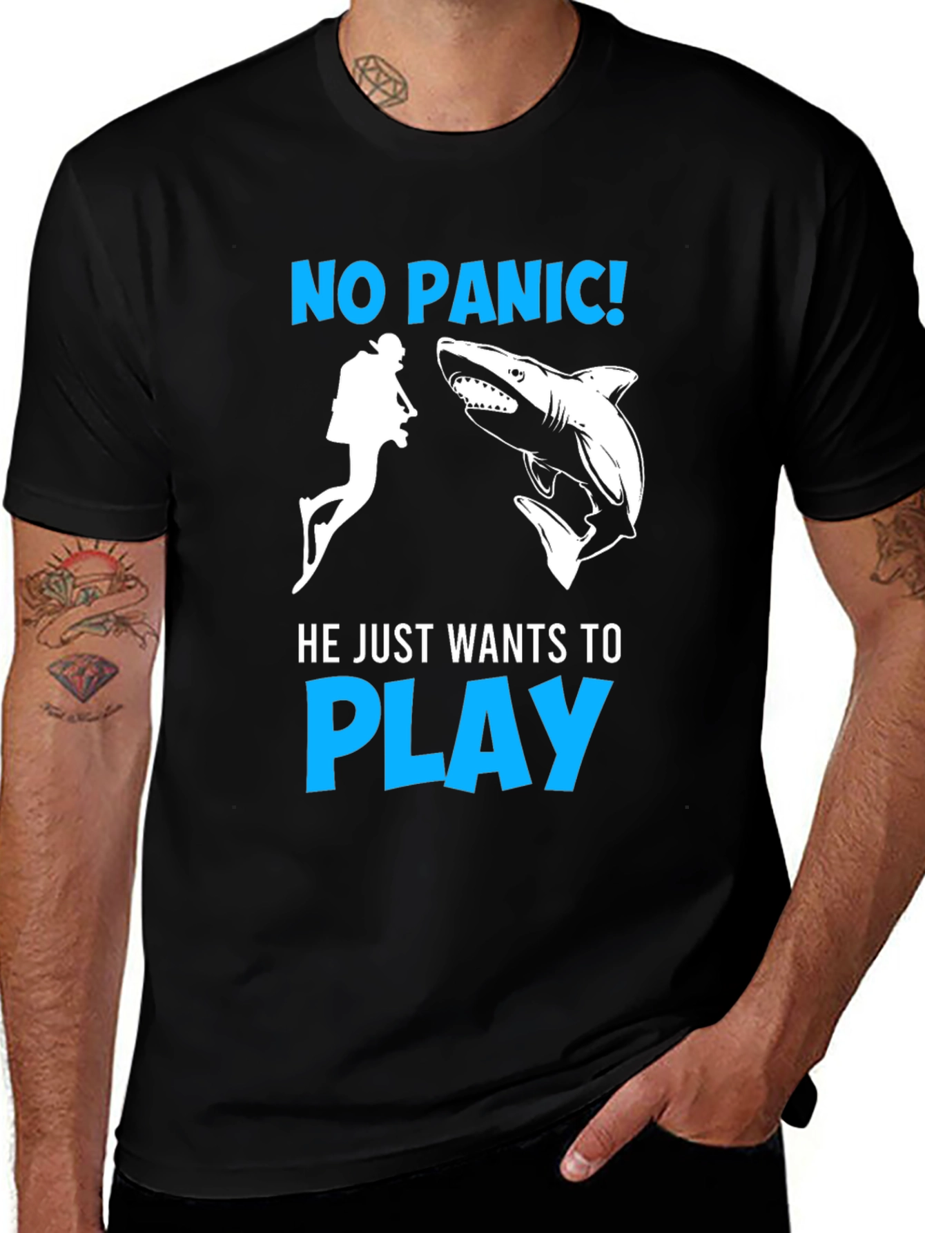 No Panic Shark Play T-Shirt