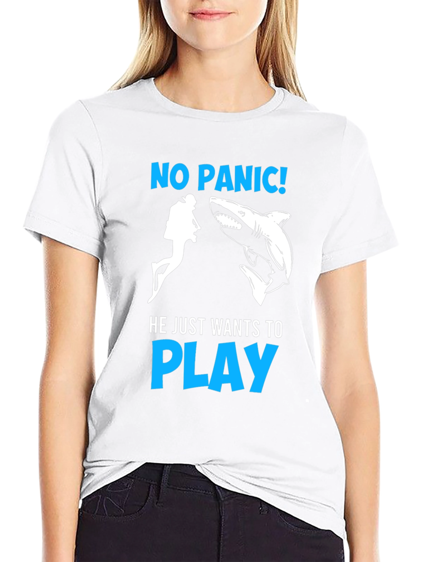 No Panic Shark Play T-Shirt